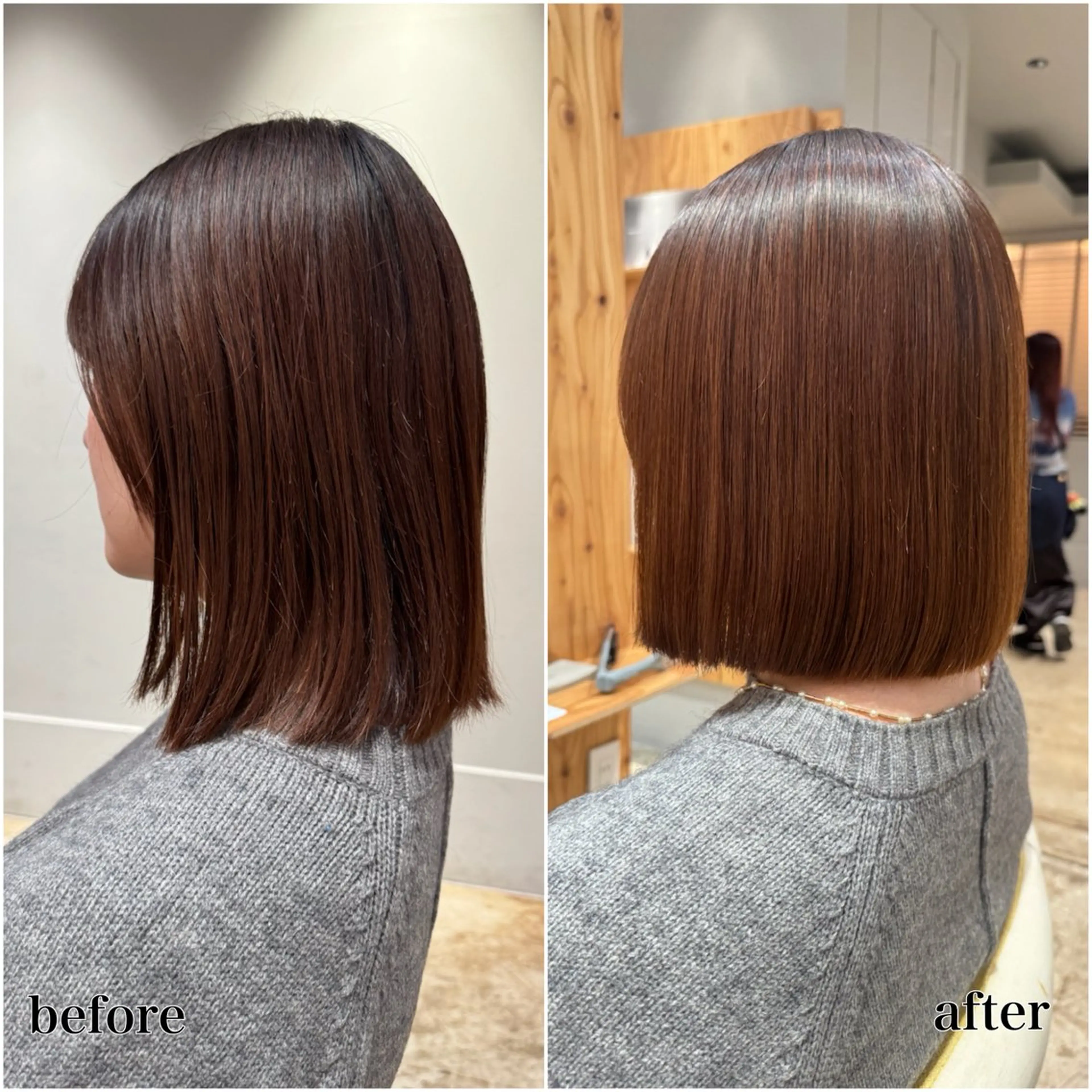 ミディアム カット 縮毛矯正 トリートメント 🌿レイヤーボブ/パ ーマ🌿　木梨健太のヘアスタイル