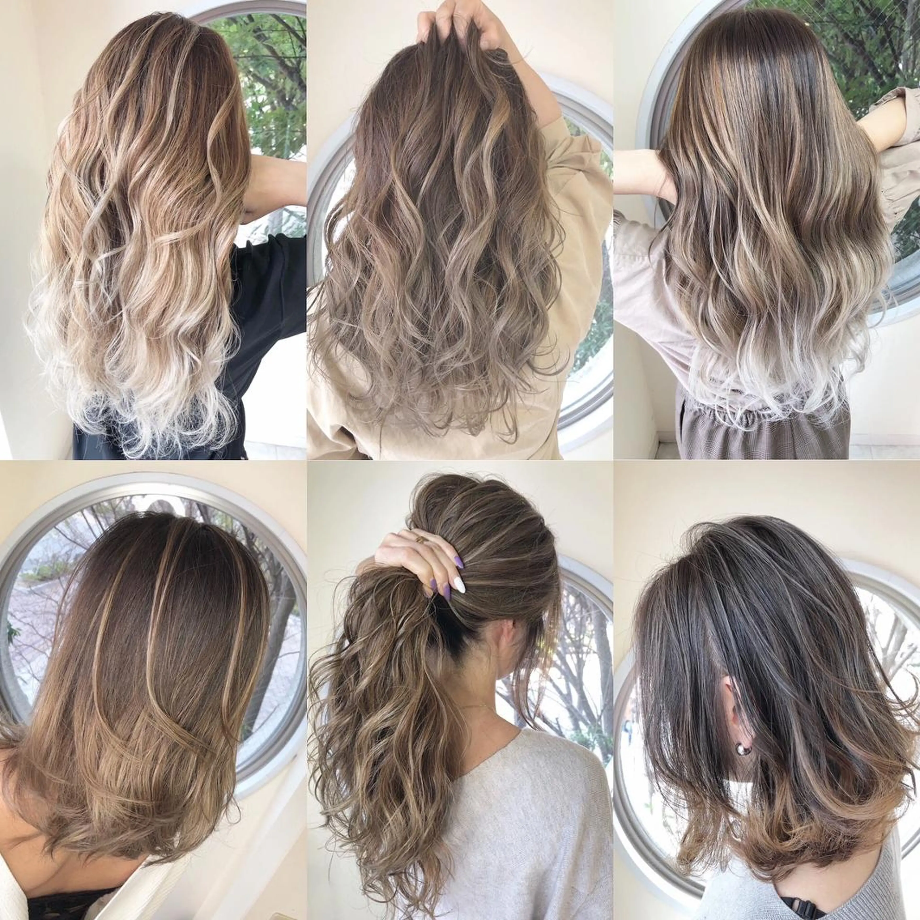 カラー ロング 上霜 菜月のヘアスタイル