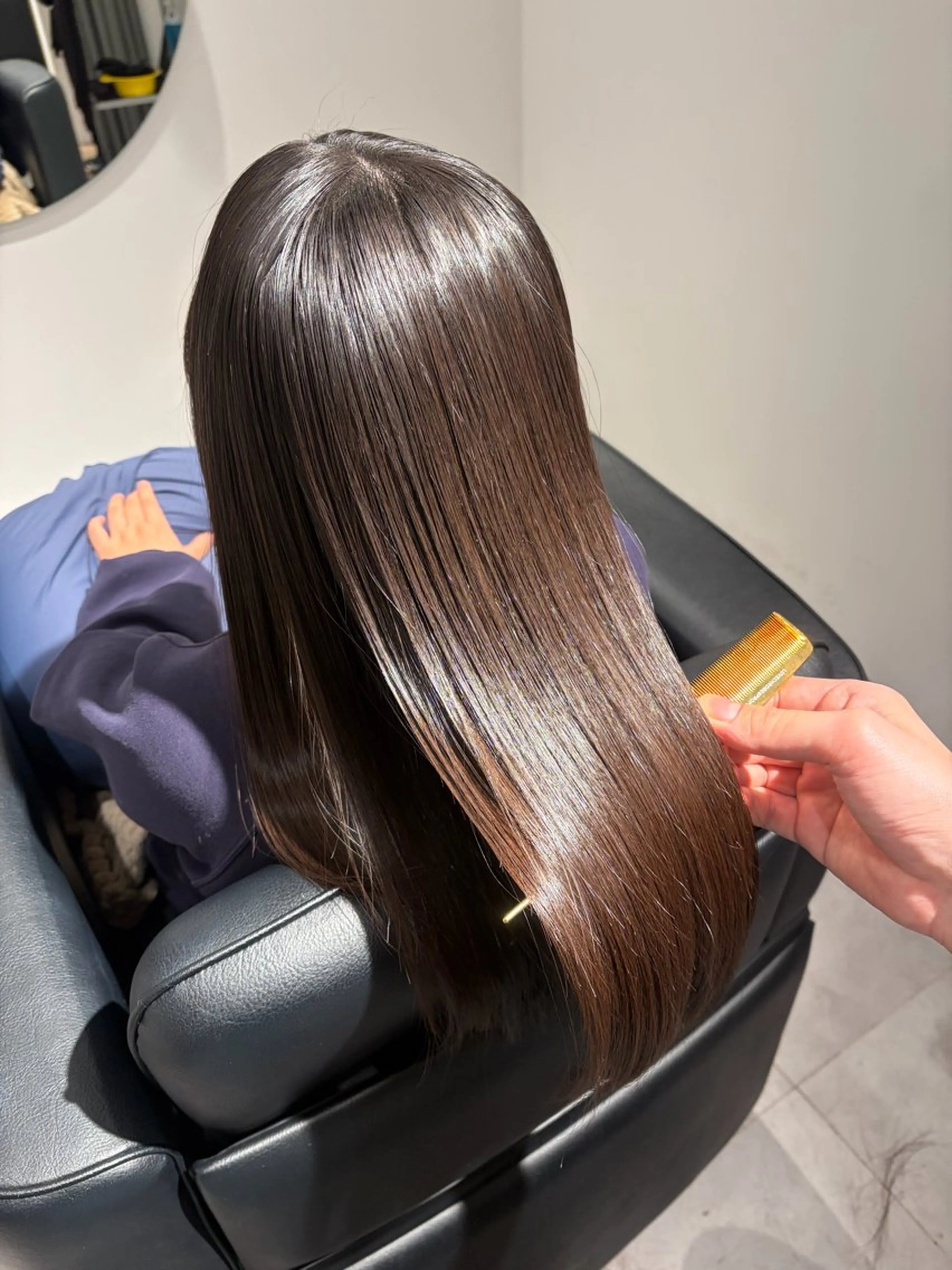 ロング パーマ カット 縮毛矯正 トリートメント 高取大将 /髪質改善/艶髪のヘアスタイル