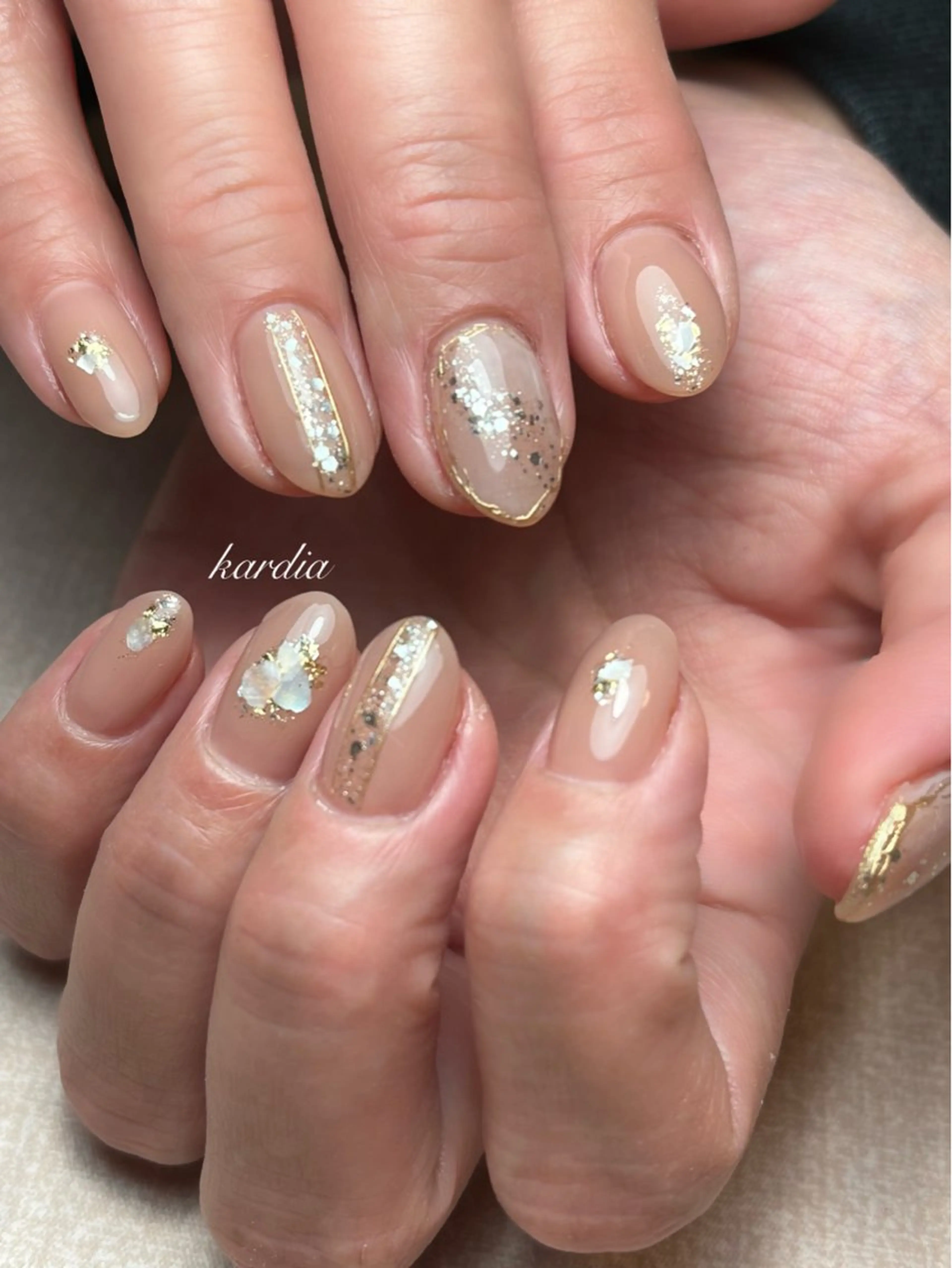 ネイル ハンドネイル καρδιά -ｶﾙﾃﾞｨｱ-のネイルデザイン