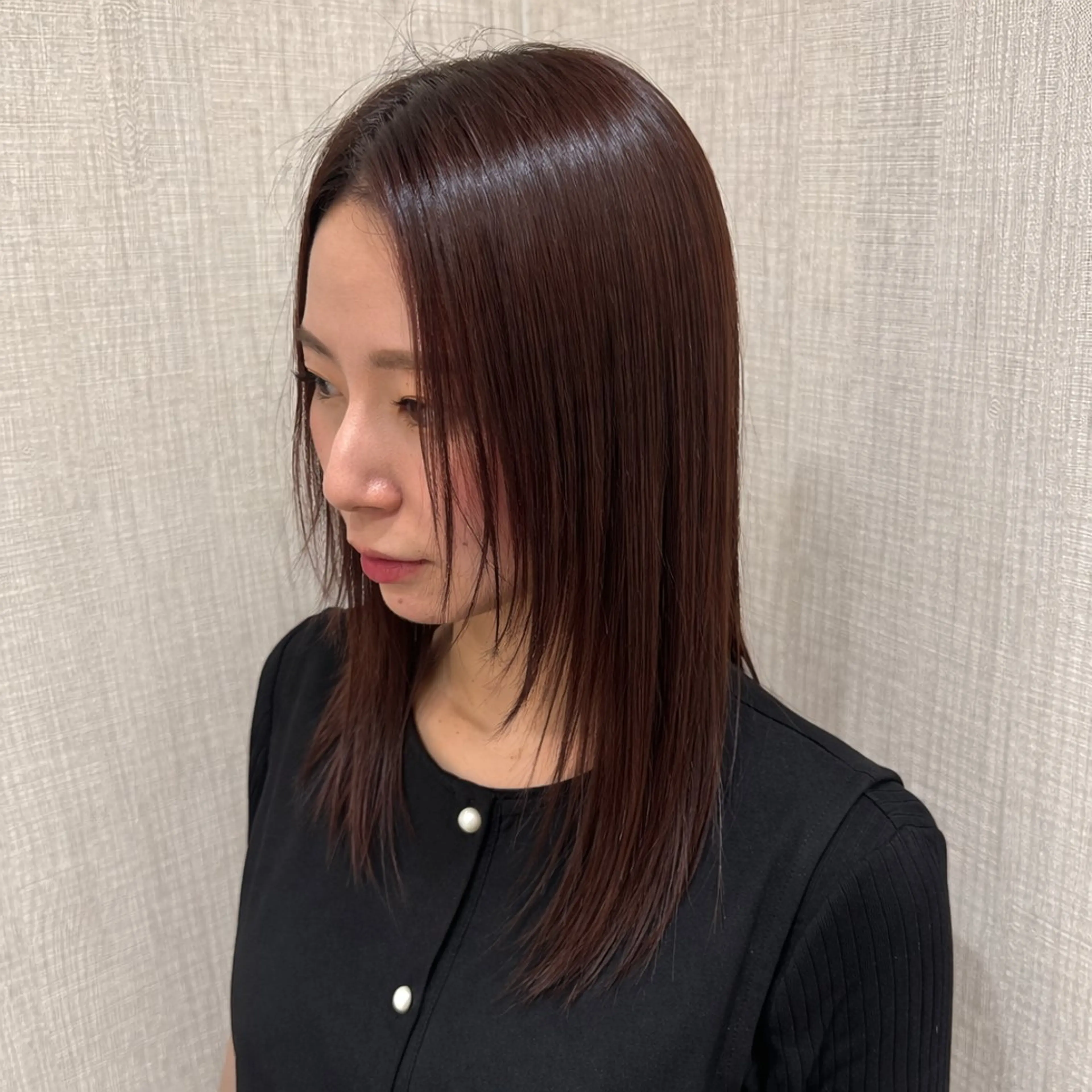 セミロング 顔周りカット レイヤーカット 小顔カット カット ヘアカラー トリートメント 店長✨レイヤー✖️ 髪質改善✖️韓国ヘアのヘアスタイル