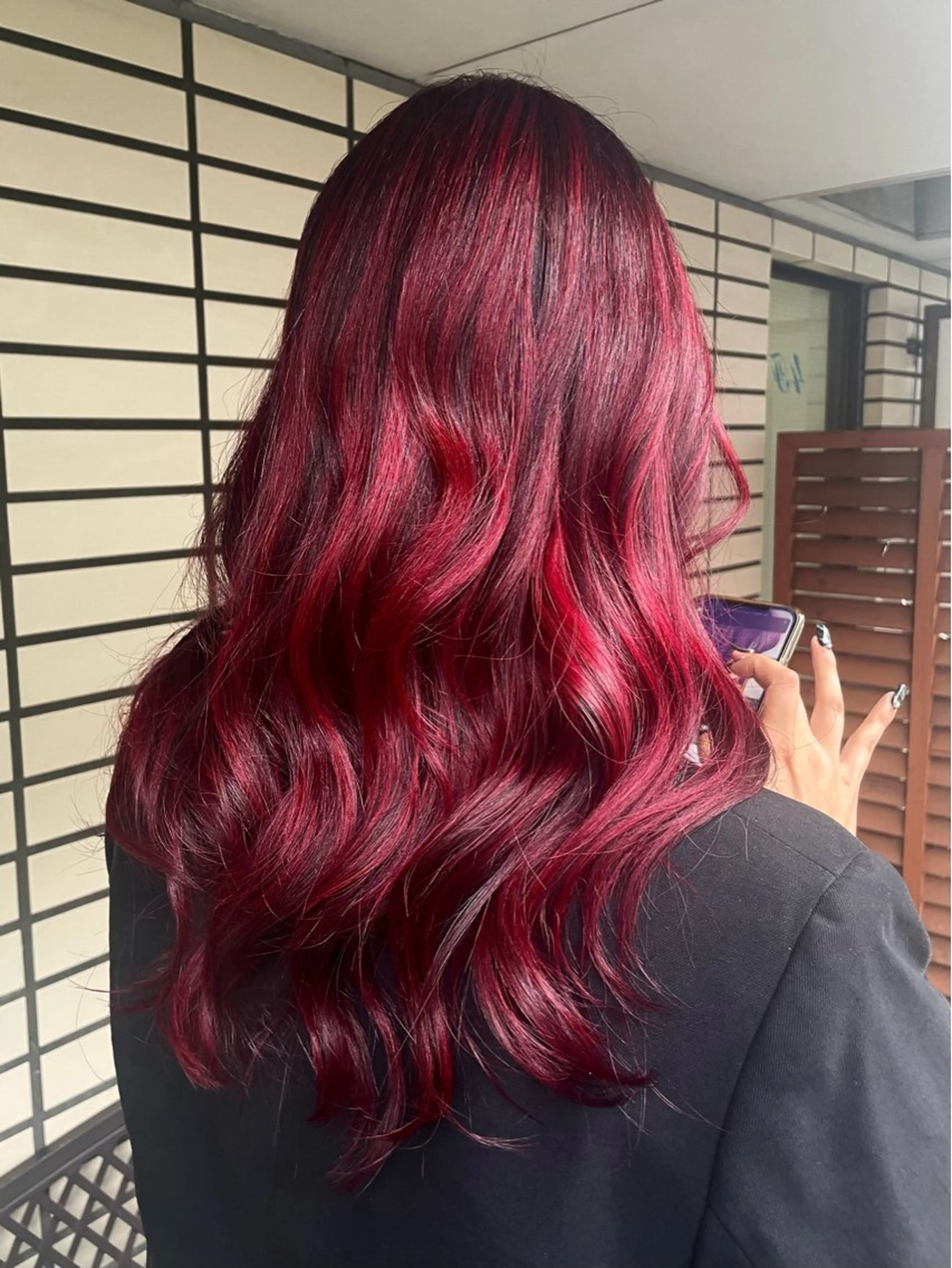 カラー レッドカラー エクステ/ダブル カラー/LISAのヘアスタイル