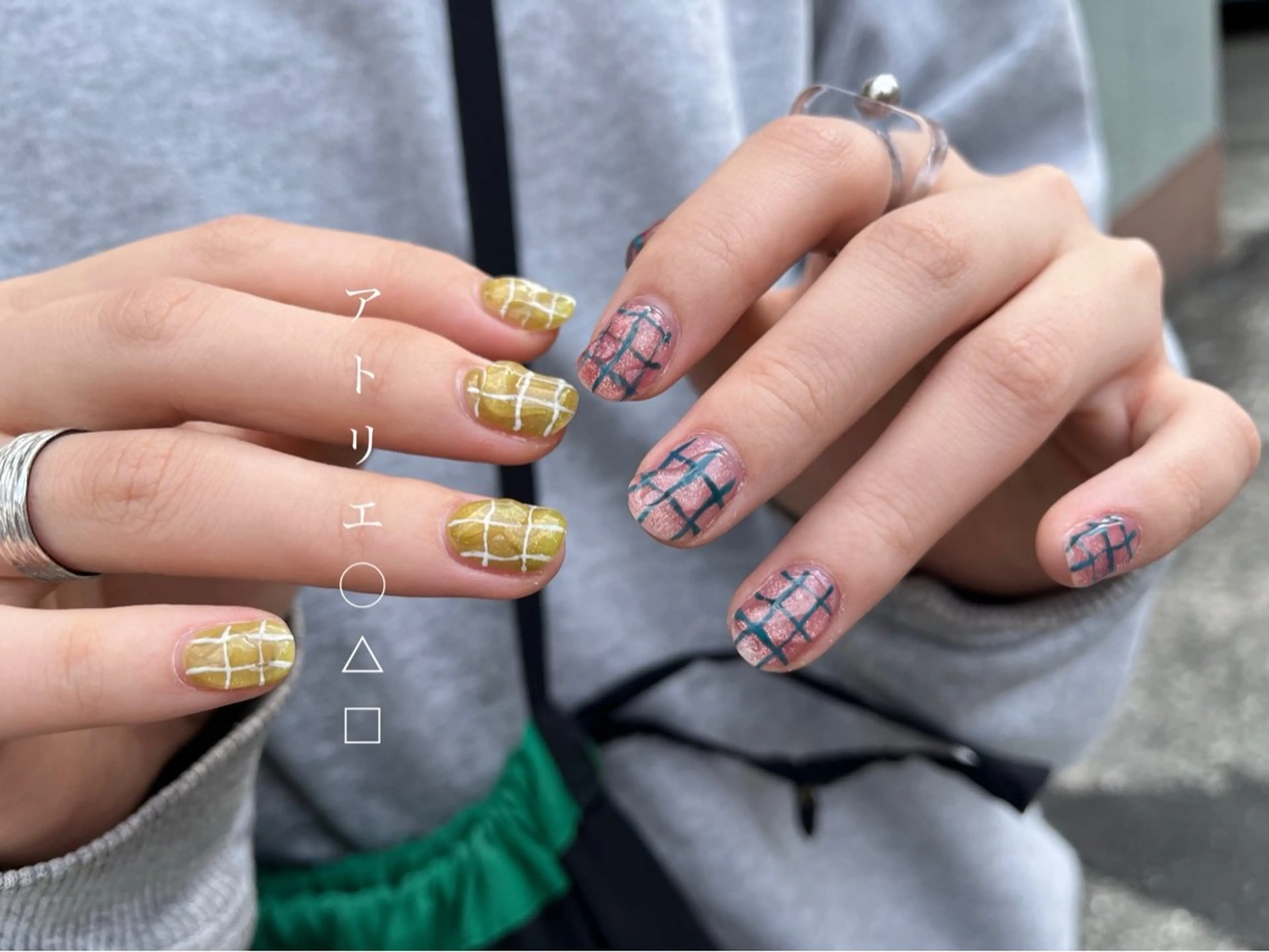 ネイル 春ネイル ハンドネイル アトリエ ○△□のネイルデザイン