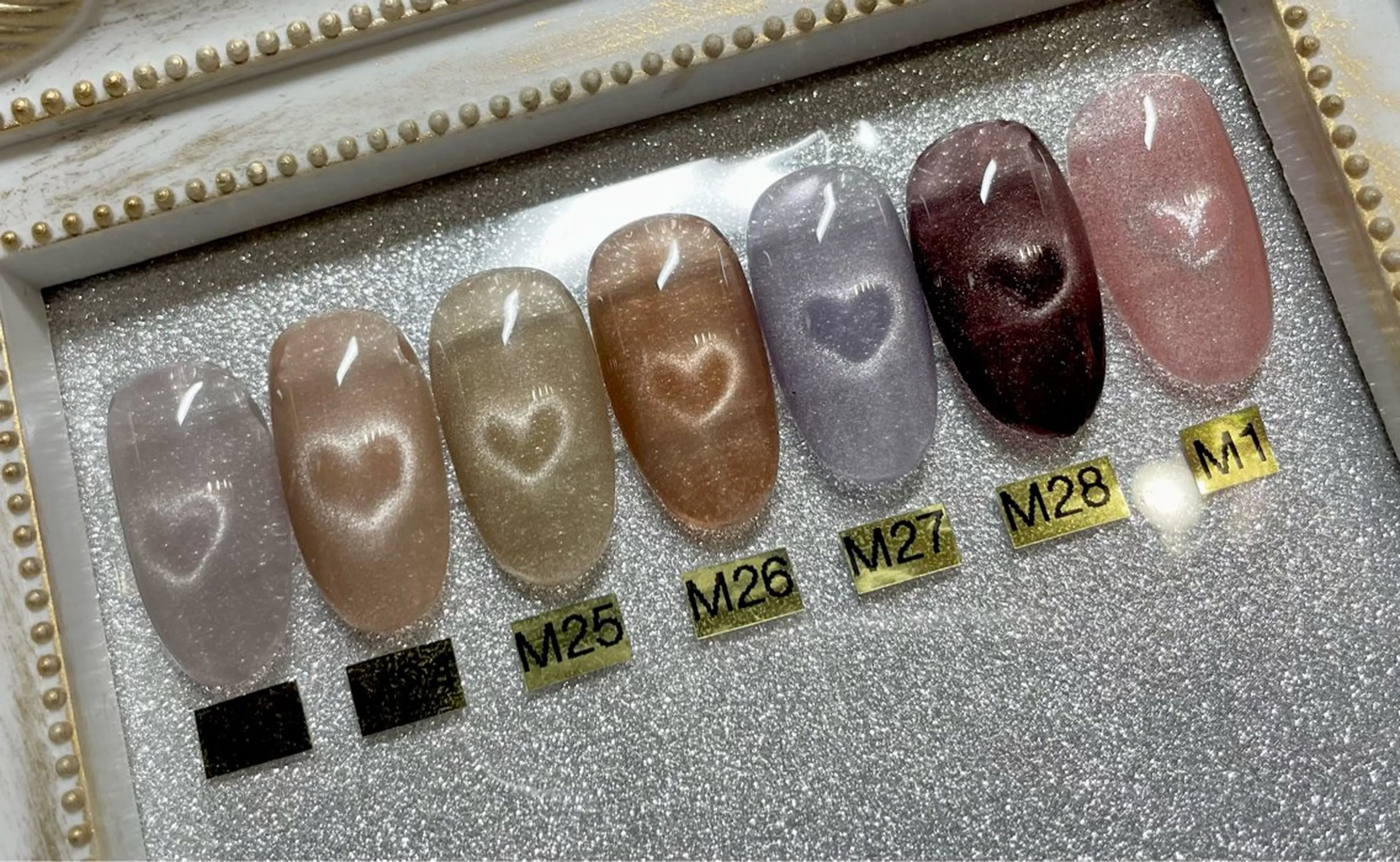 ネイル ジェルネイル ハート マグネットネイル Home salon Rのネイルデザイン