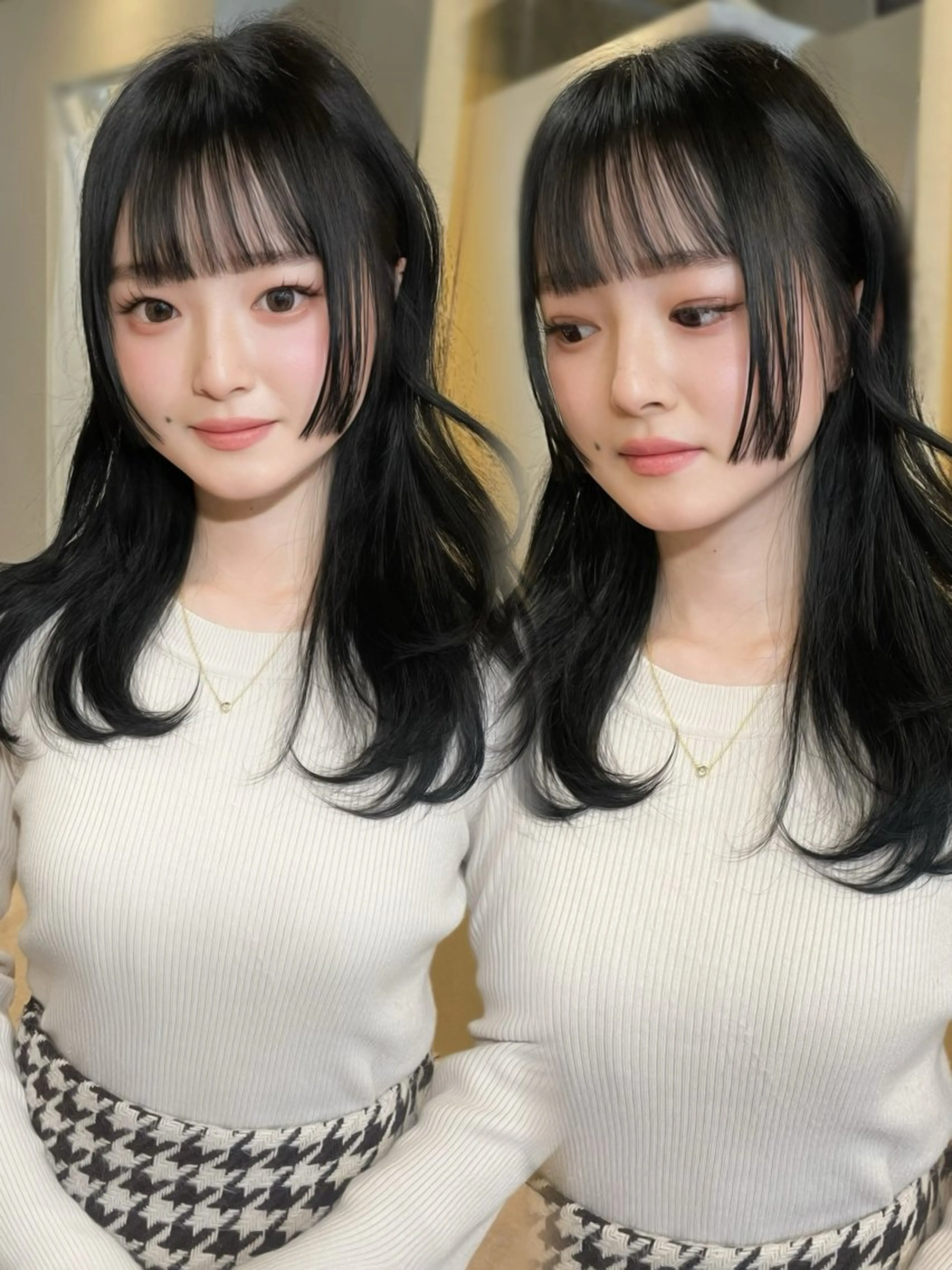 セミロング カット ヘアカラー トリートメント 似合わせカット/ 顔周りカット/まりなのヘアスタイル