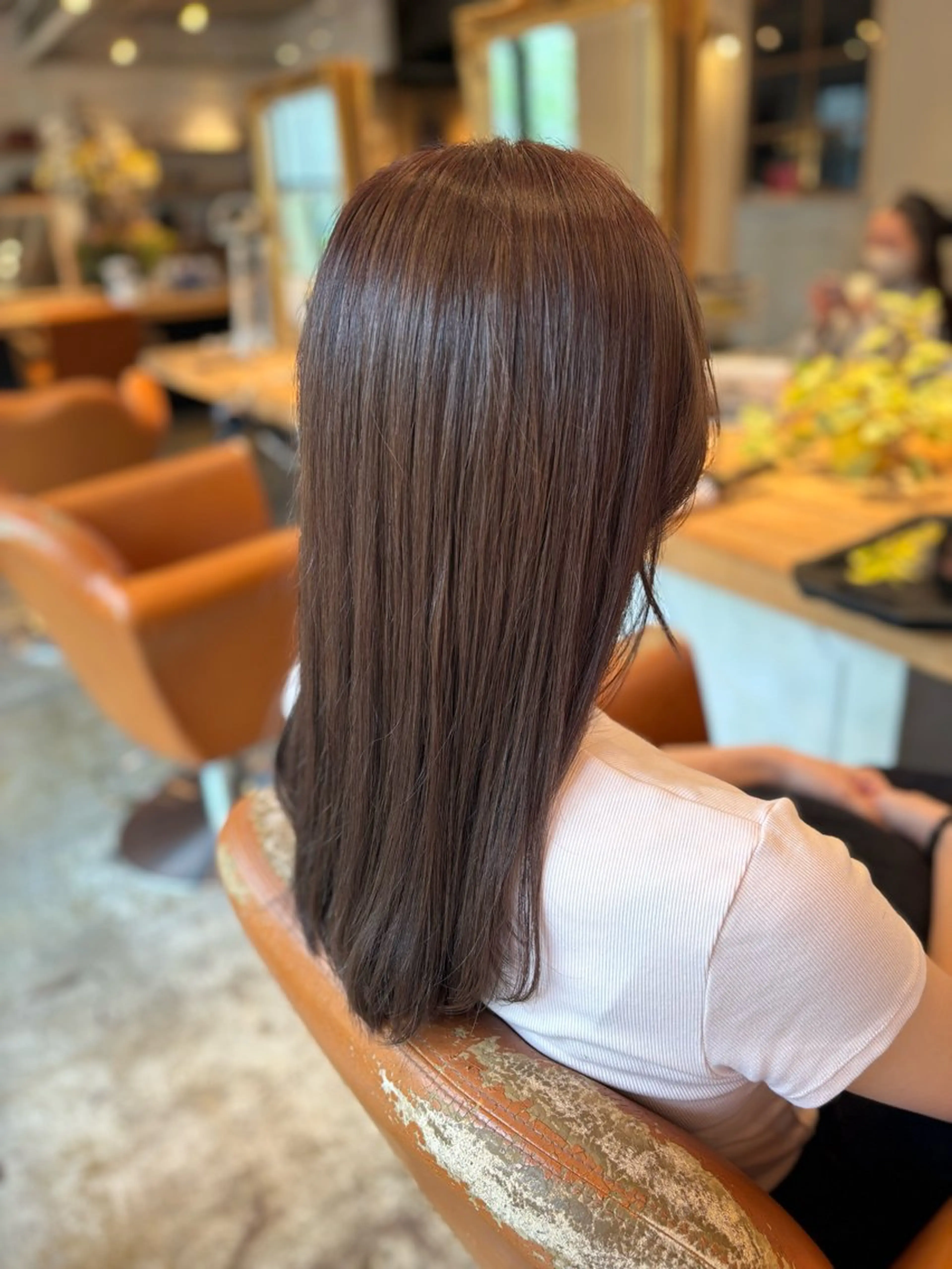 ロング カラー アッシュ ラベンダーカラー ラベンダーアッシュ 髪質改善カラー ブラウン🤎YUMEのヘアスタイル