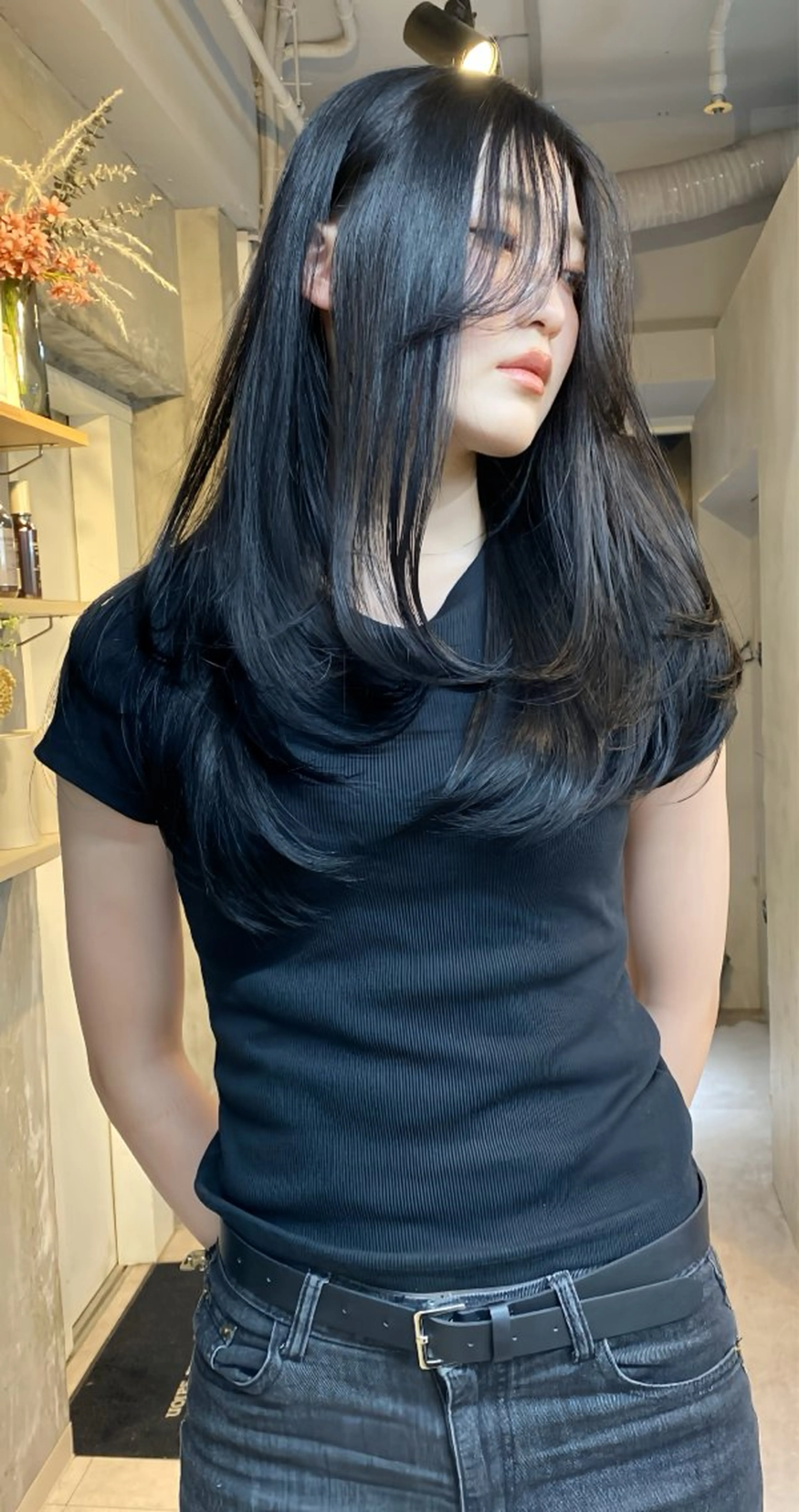 セミロング レイヤーカット カット ヘアカラー FORT所属・レイヤー/髪質改善 池本　紘之のヘアスタイル