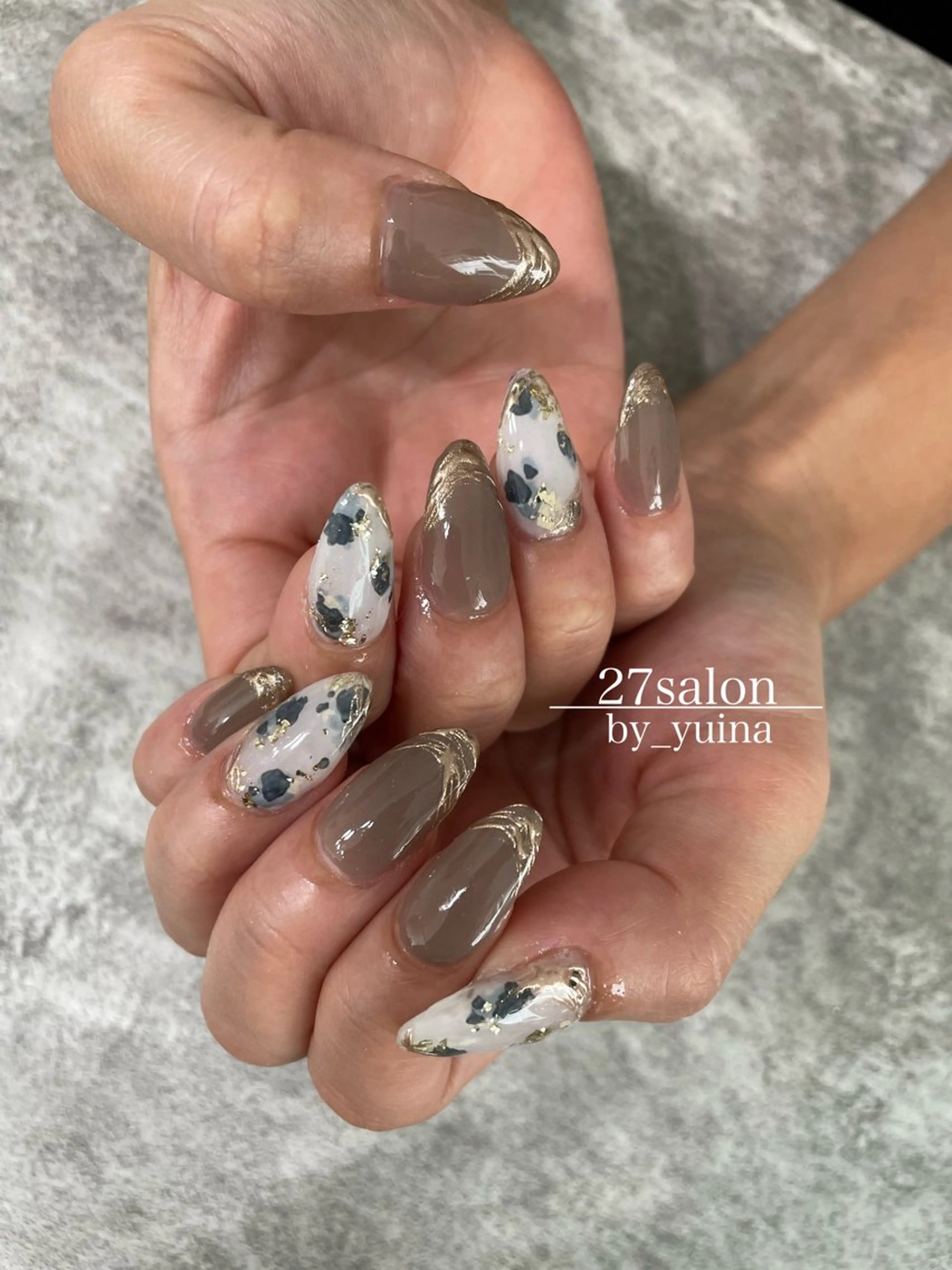 ネイル べっ甲ネイル ハンドネイル 27salon yuinaのネイルデザイン