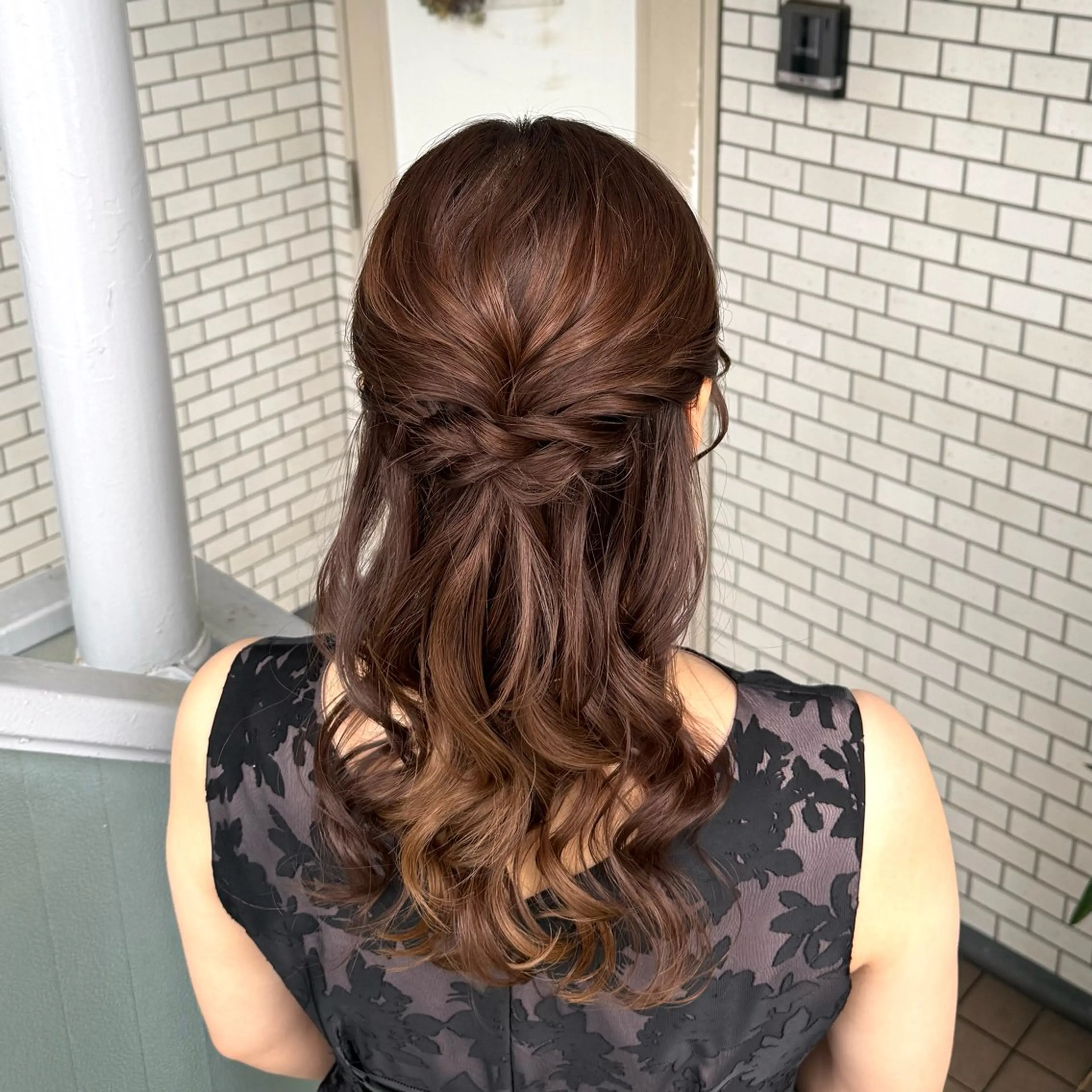 セミロング ヘアアレンジ 成人式 ハーフアップ 結婚式・ブライダル デート 卒業式のヘアスタイル ヘアセット 褒められヘアメイク /‎ボブ女子🐶みおのその他イメージ