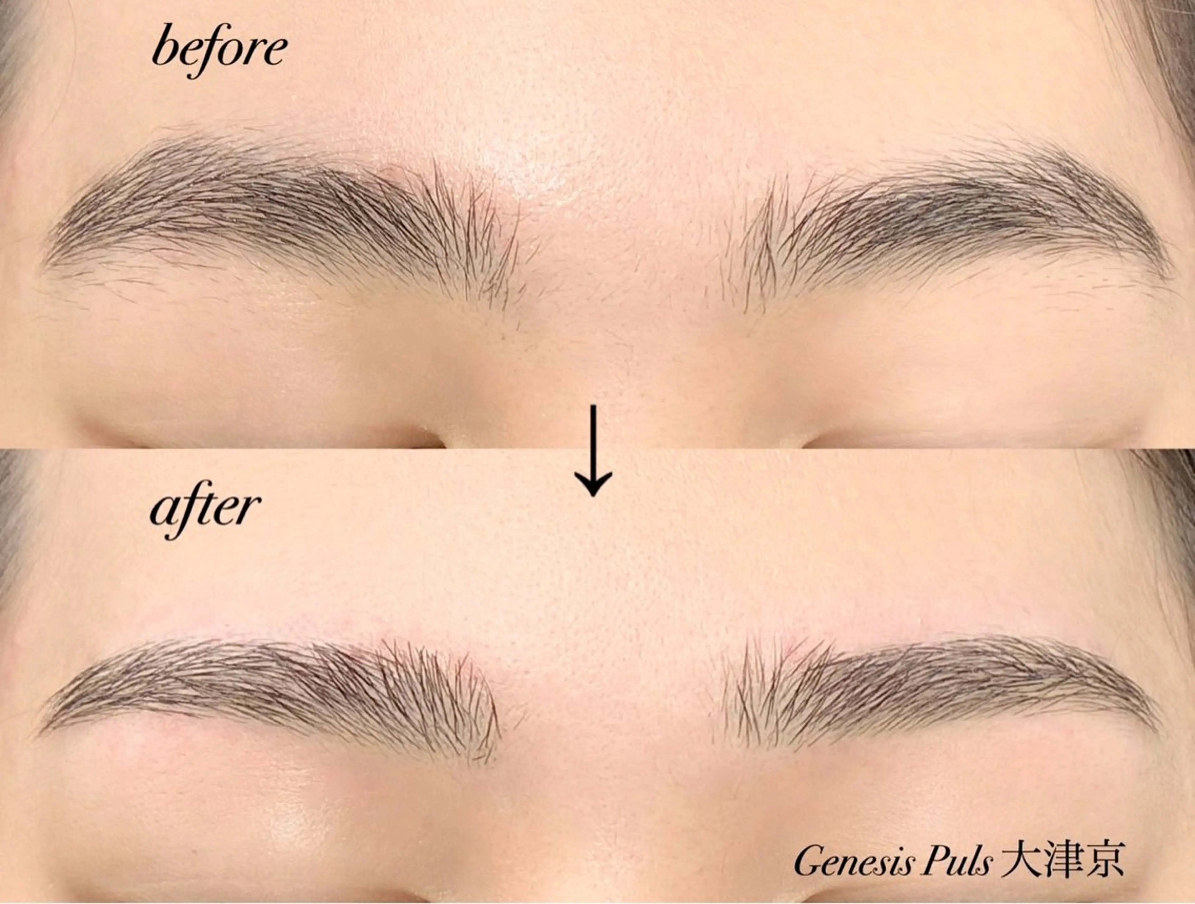 アイブロウ ワックス脱毛 Genesis Plus大津京店のマツエク・マツパデザイン