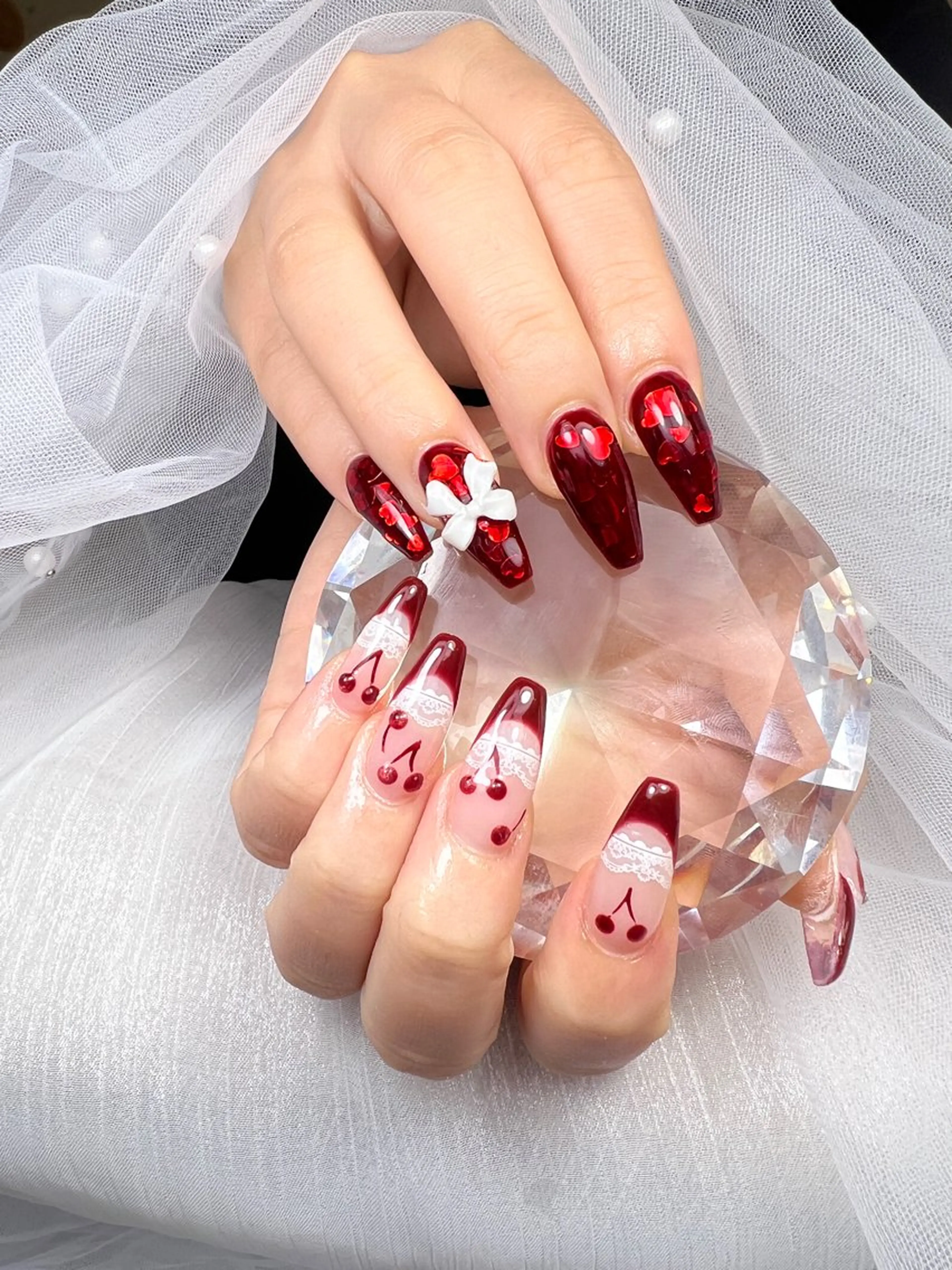 ネイル アートネイル オーロラネイル チークネイル 長さ出し フットネイル ハンドネイル フットネイル ハンドケア Noiranail_ studio川越西口のネイルデザイン