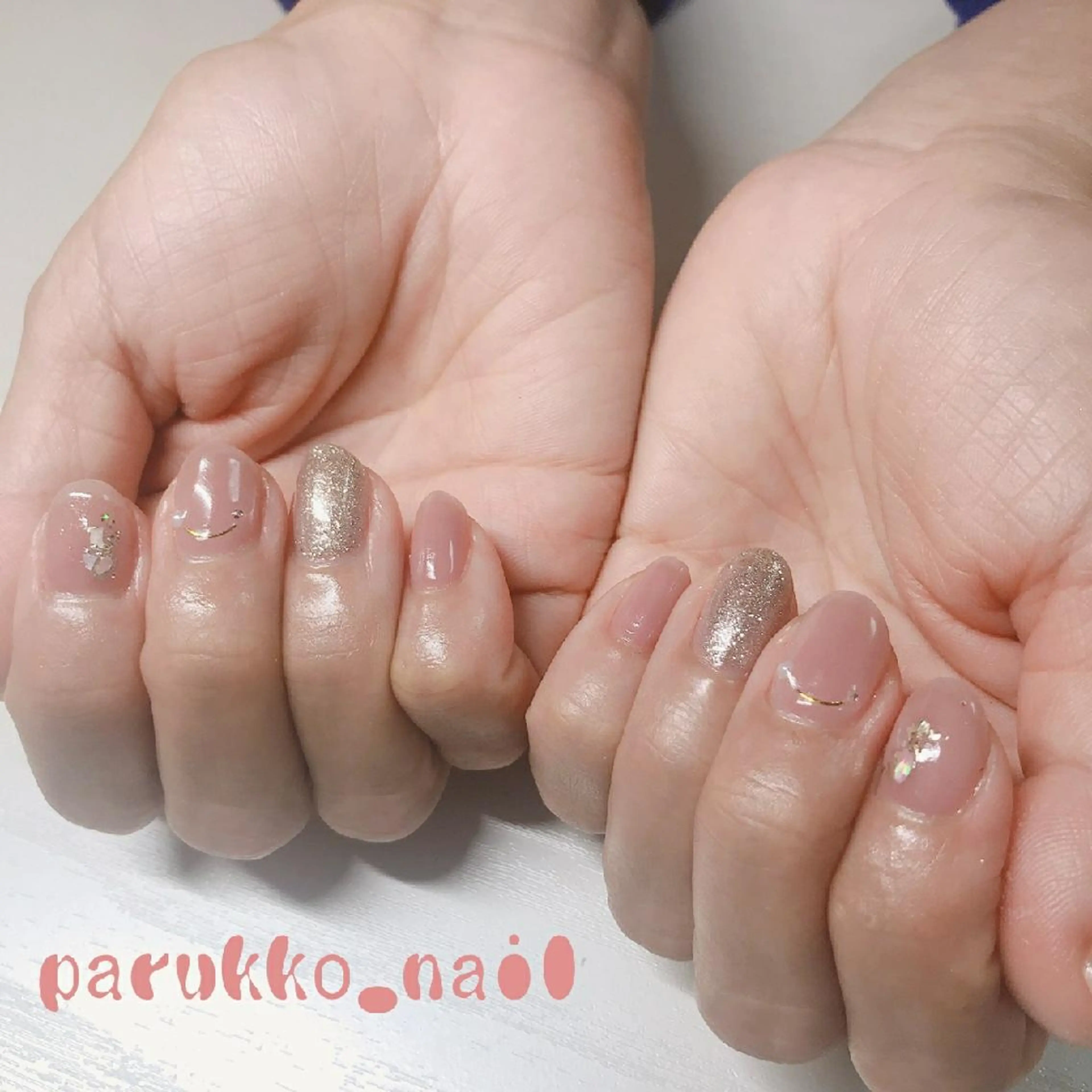 ネイル シンプルネイル 爪工房ぱるっこ所属・川岡 香を里のネイルデザイン