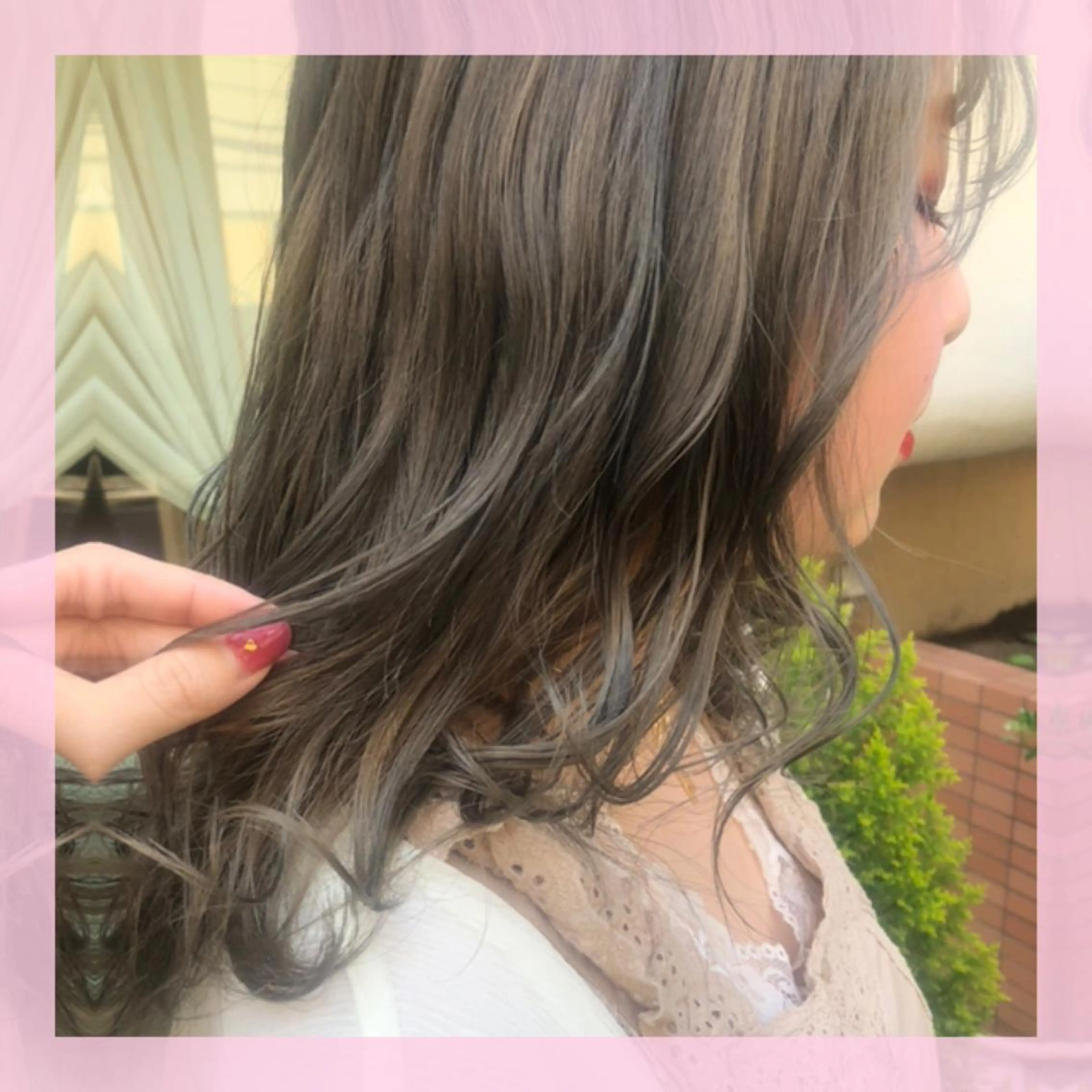 セミロング カラー グレージュ オリーブグレージュ オリーブグレー カット ヘアカラー plum.所属・🍒前川 🍒のヘアスタイル