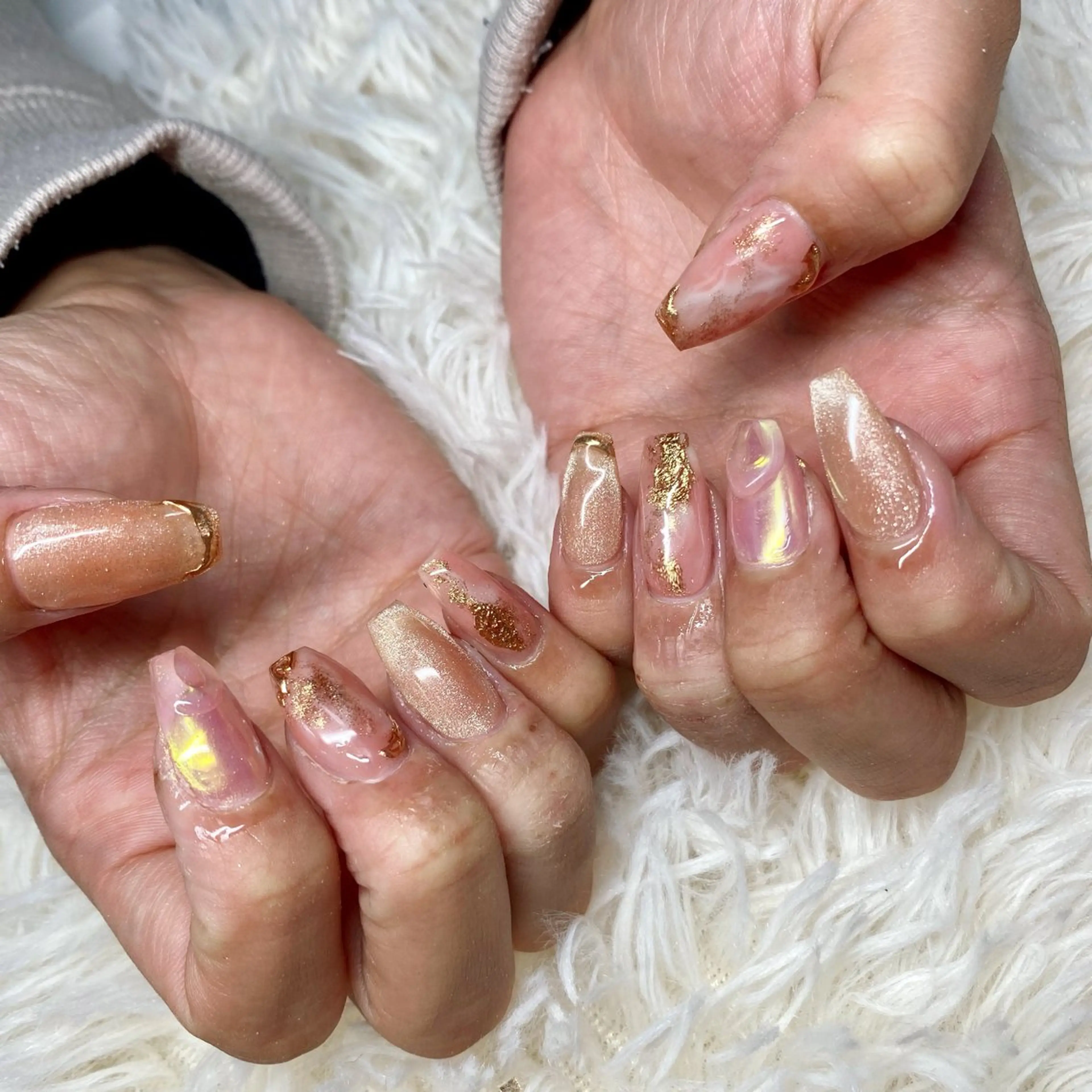 ネイル ニュアンスネイル 春ネイル ハンドネイル nail salon Ecrin所属・前島 稀歩のネイルデザイン