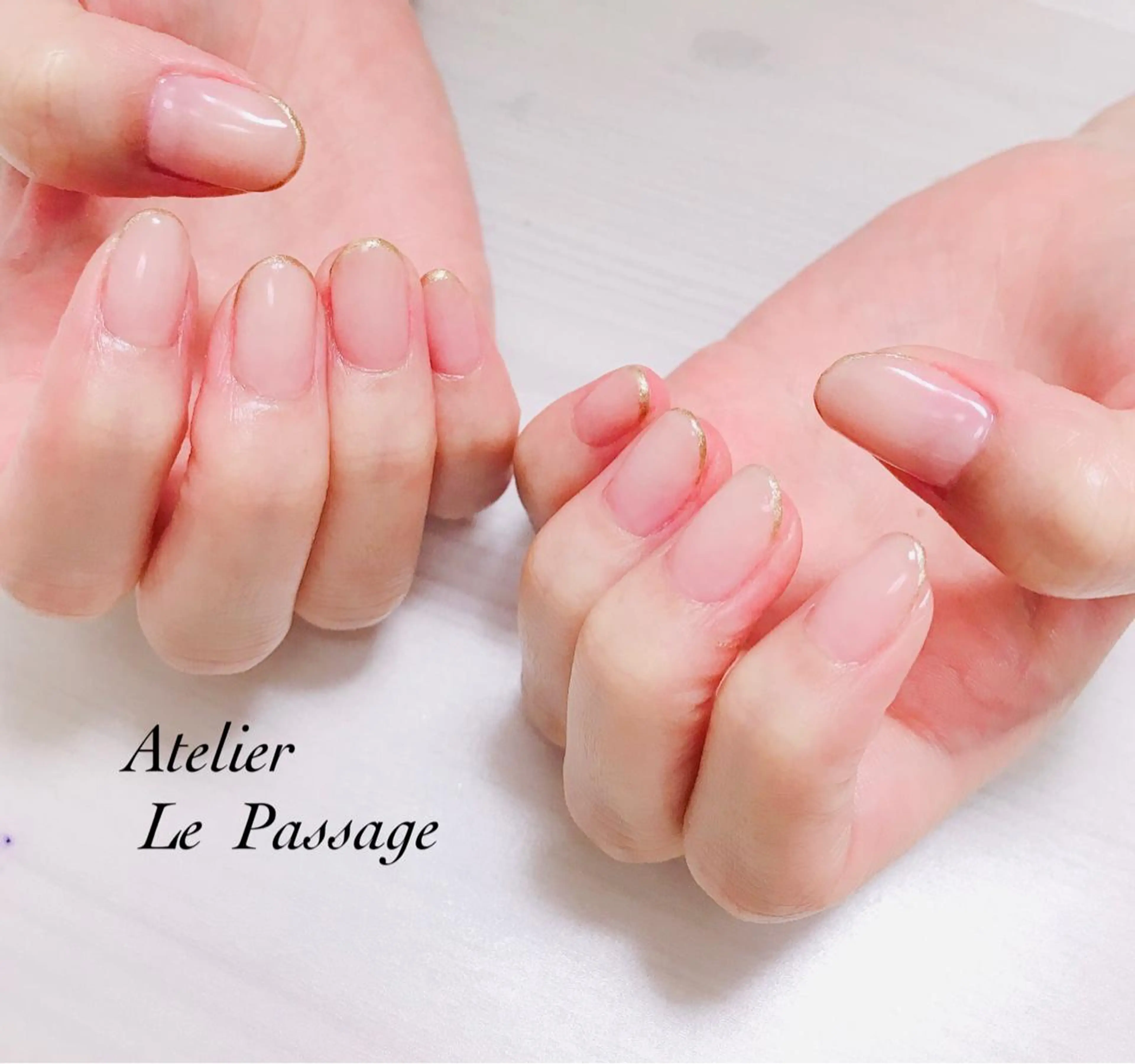 ネイル ジェルネイル ニュアンスネイル オフィスネイル パラジェル シンプルネイル Atelier Le Passage所属・h nakatsukaのネイルデザイン
