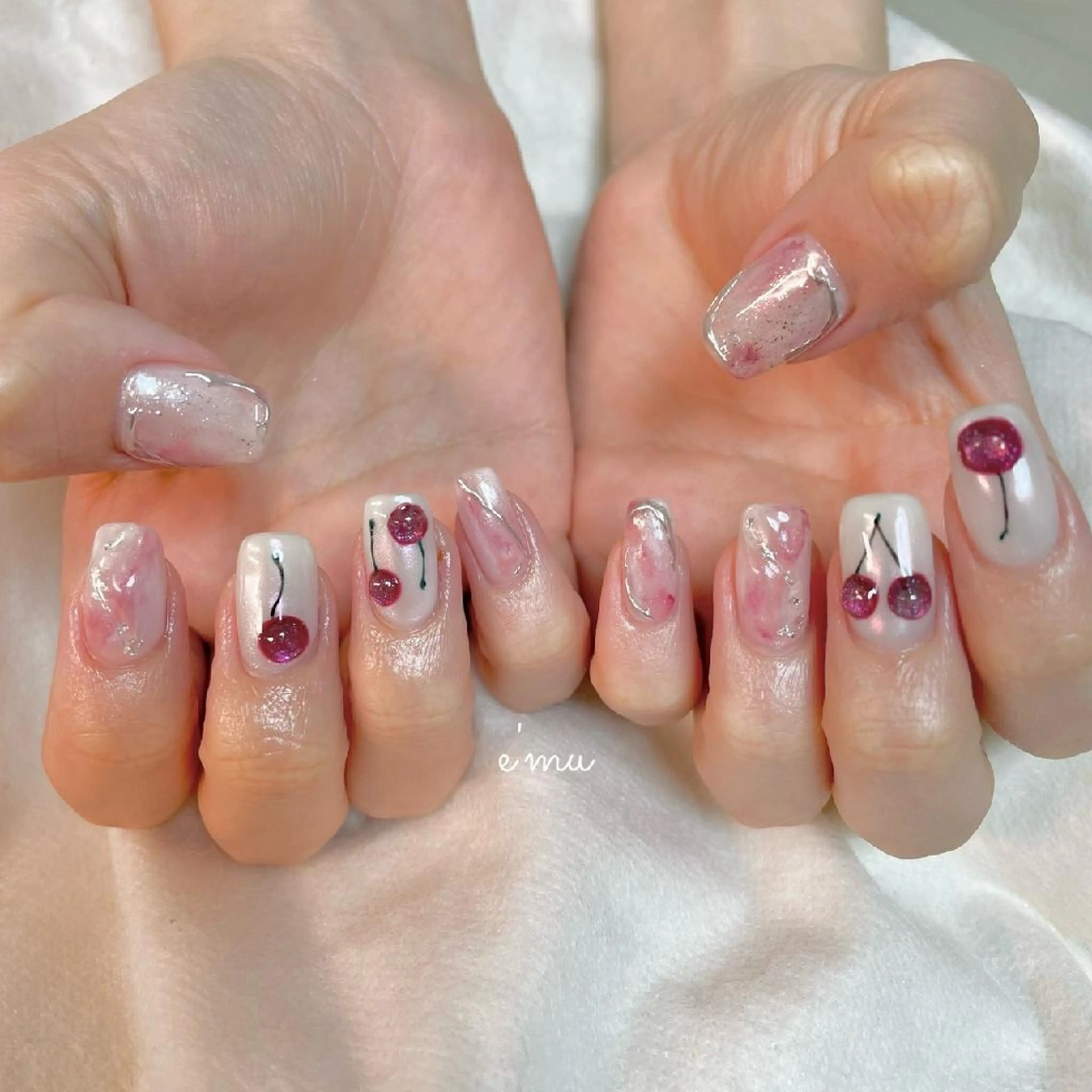 ネイル ガーリー 韓国ネイル nail salon e'mu💐のネイルデザイン