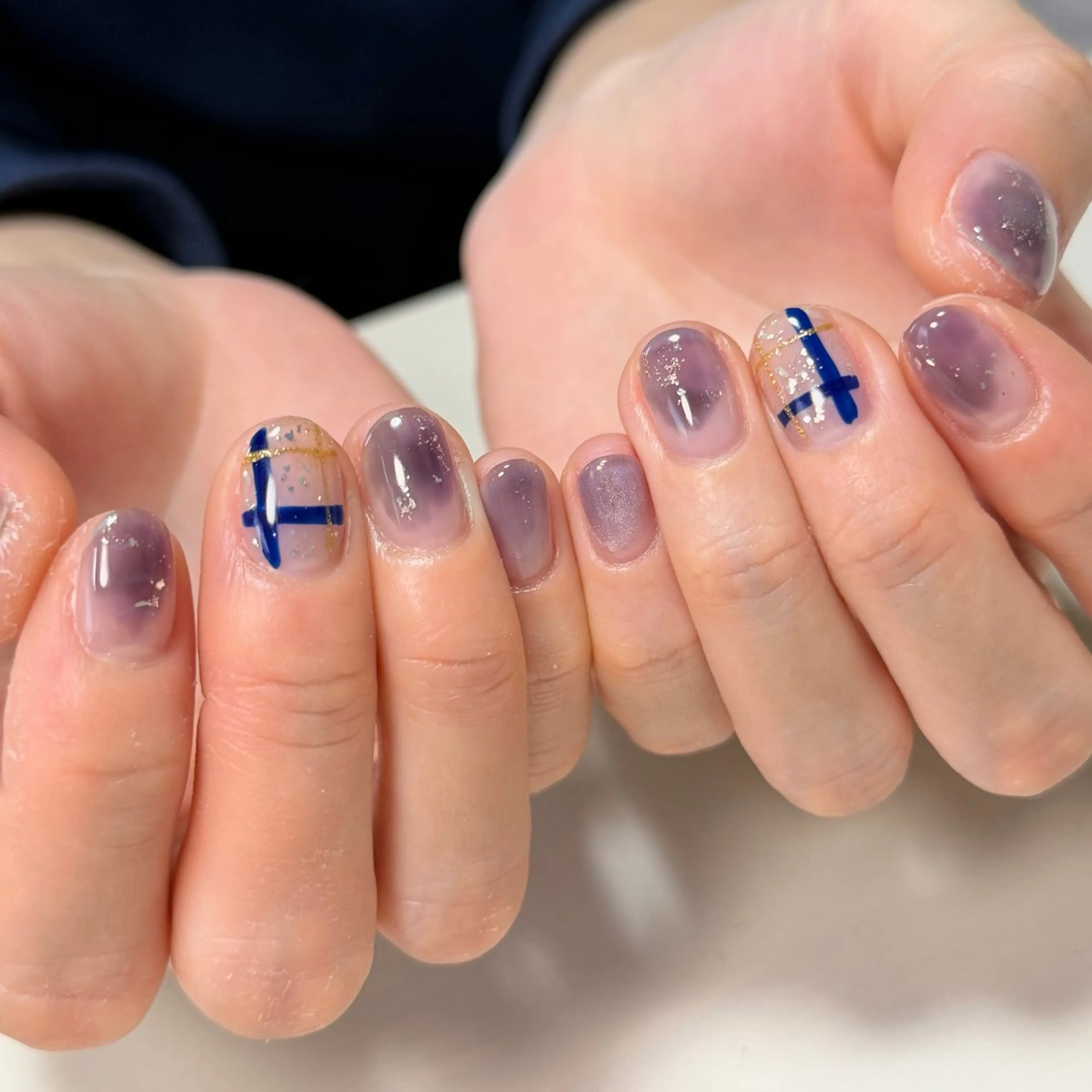 ネイル ニュアンスネイル 冬ネイル ハンドネイル soleil所属・舞鶴 奈々美のネイルデザイン