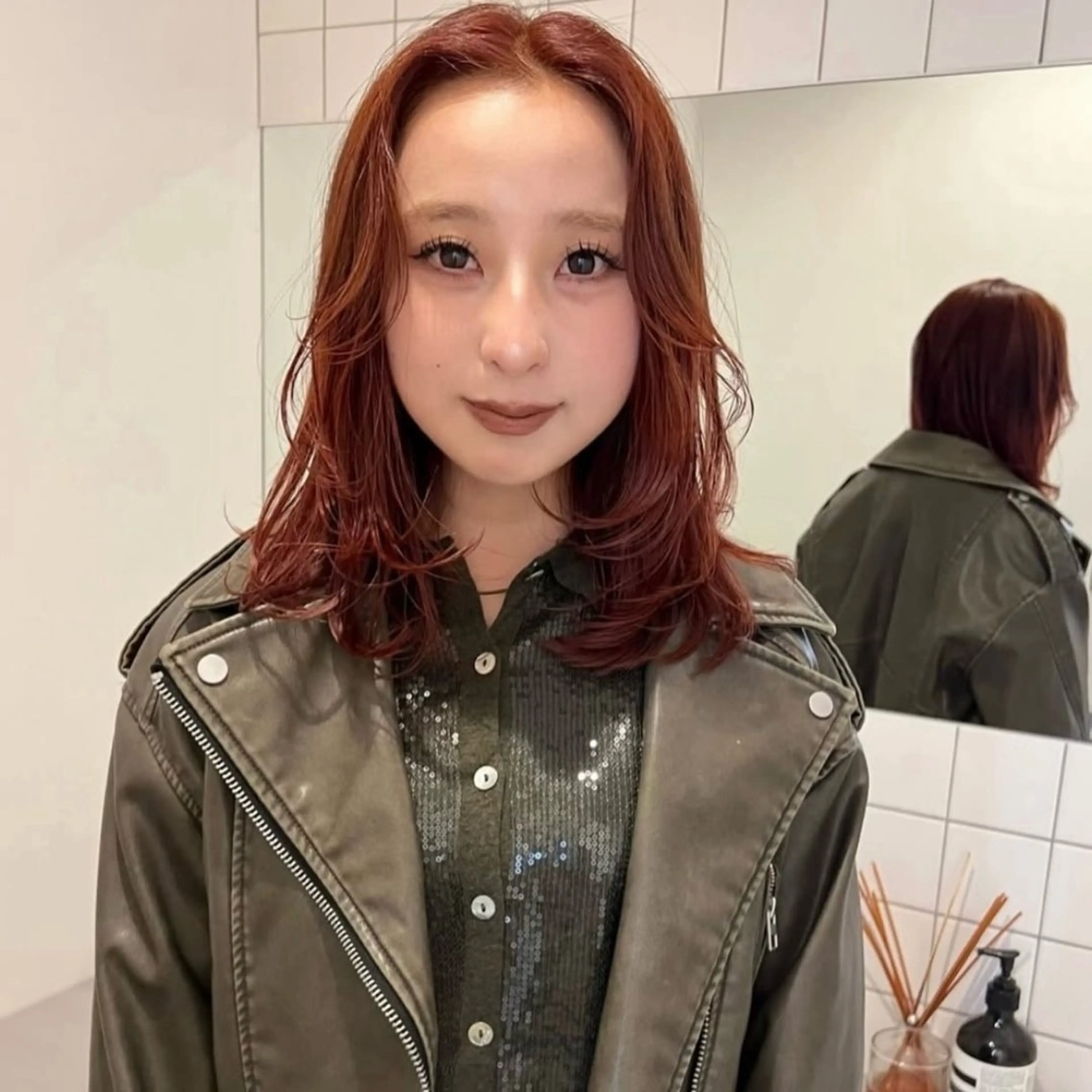 セミロング カラー カット ヘアカラー arisa/暖色 /伏見/レイヤーのヘアスタイル