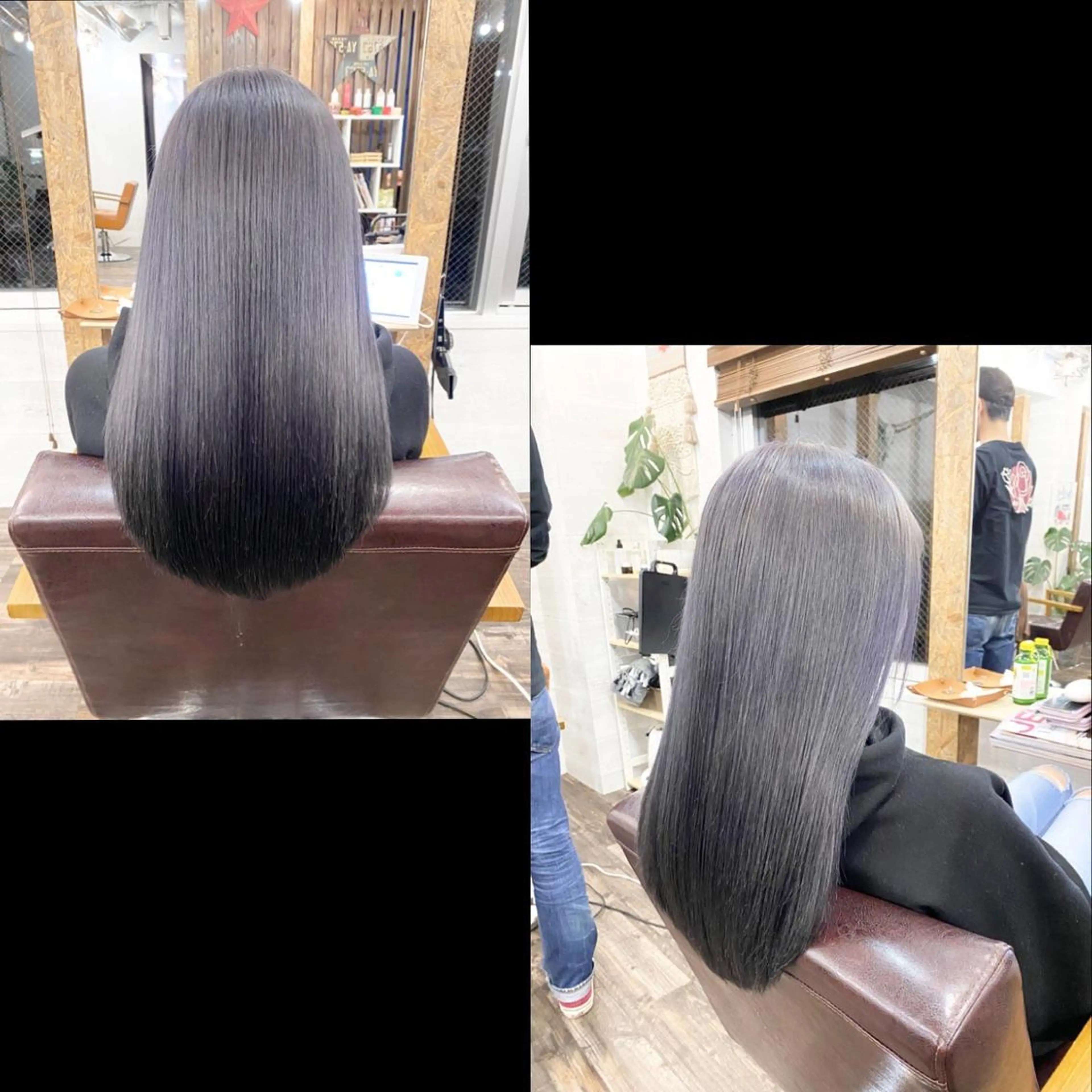 セミロング カラー ✯カラー&編み込み エクステ✯池田智博✯のヘアスタイル