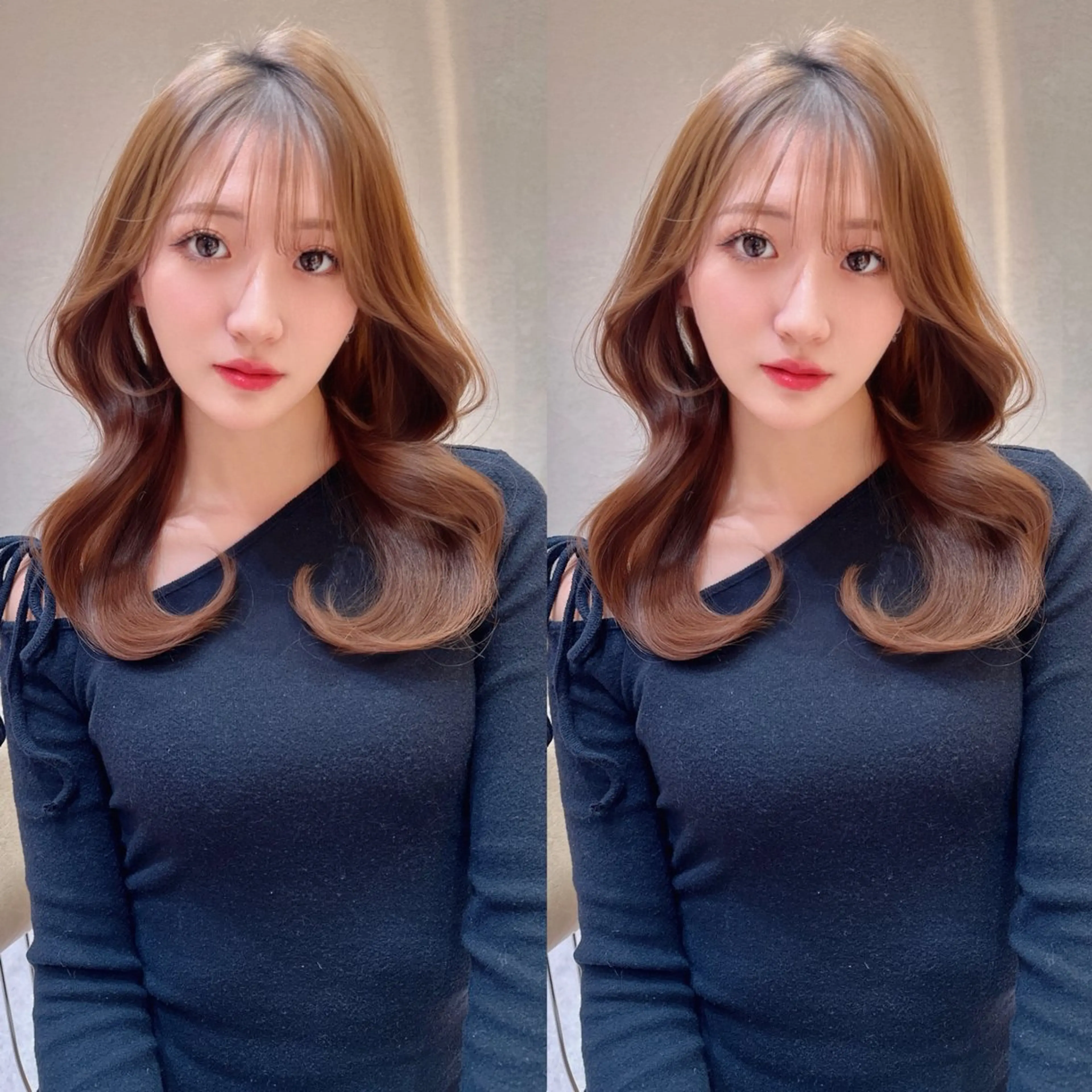 セミロング カット ヘアカラー トリートメント レイヤー❣️縮毛矯正 川村利幸のヘアスタイル