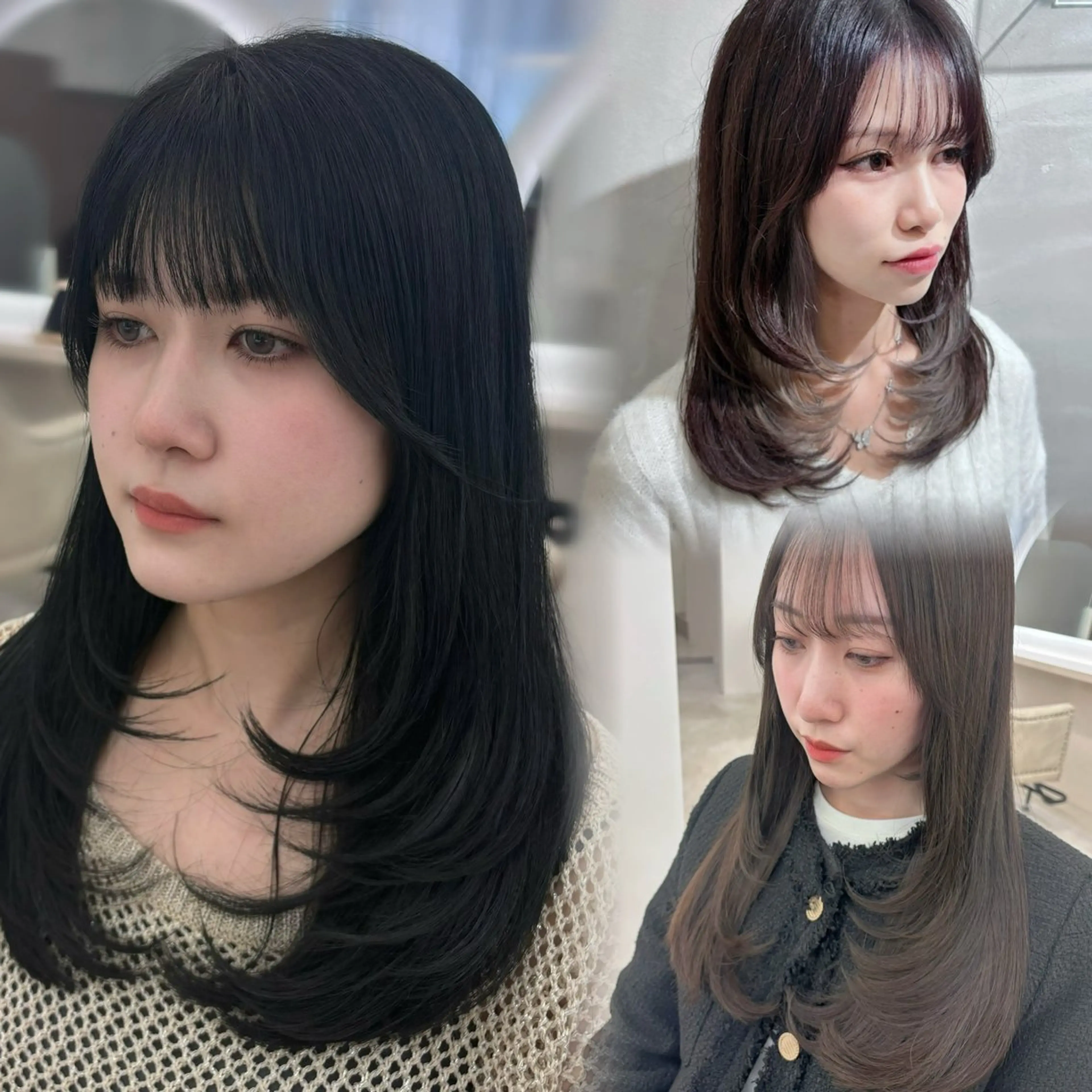 セミロング カラー レイヤーカット カット ヘアカラー トリートメント 盛れる顔まわりカット 🩰💕SHIONのヘアスタイル