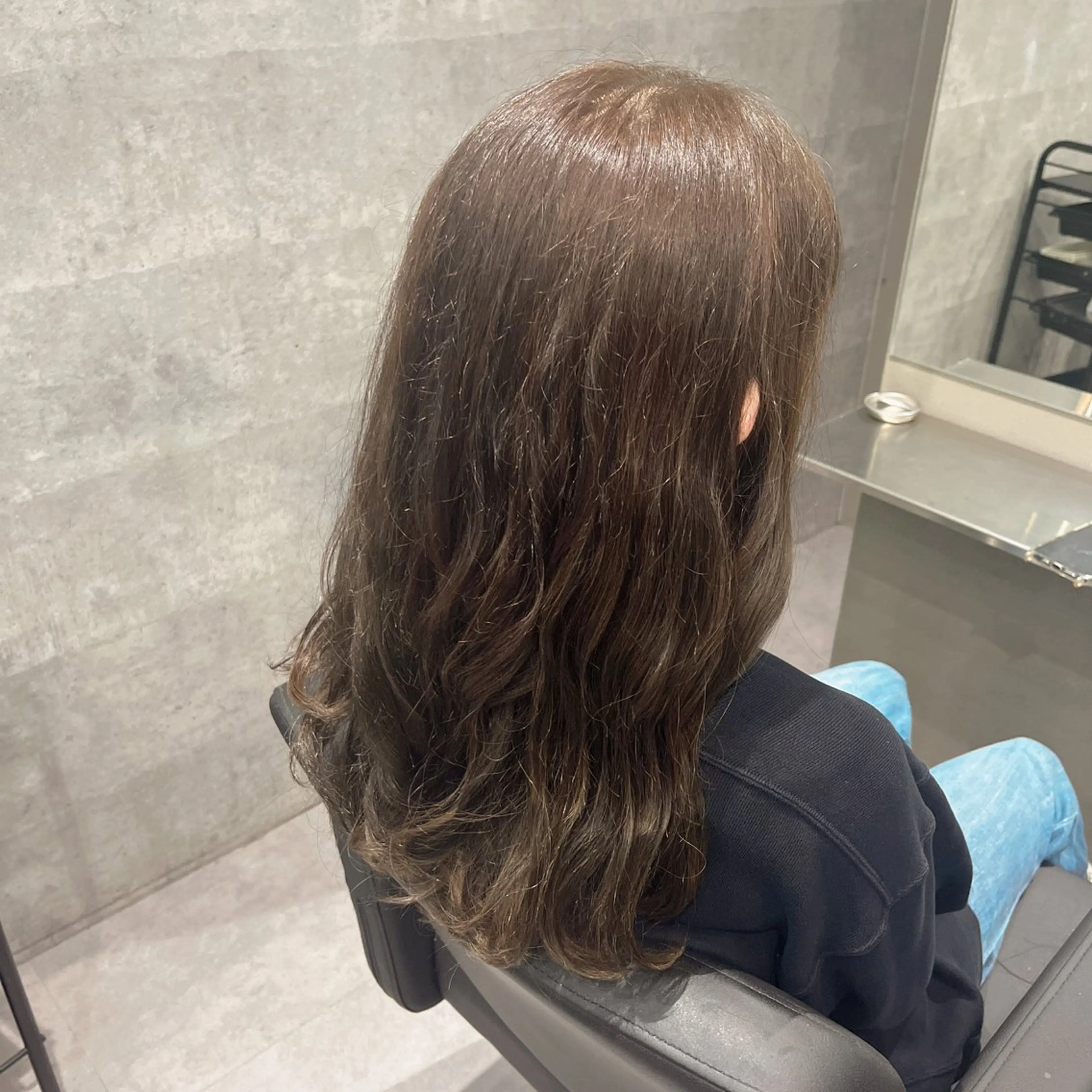 セミロング カラー ベージュカラー オリーブベージュ オレンジ 椙山 沙南子のヘアスタイル