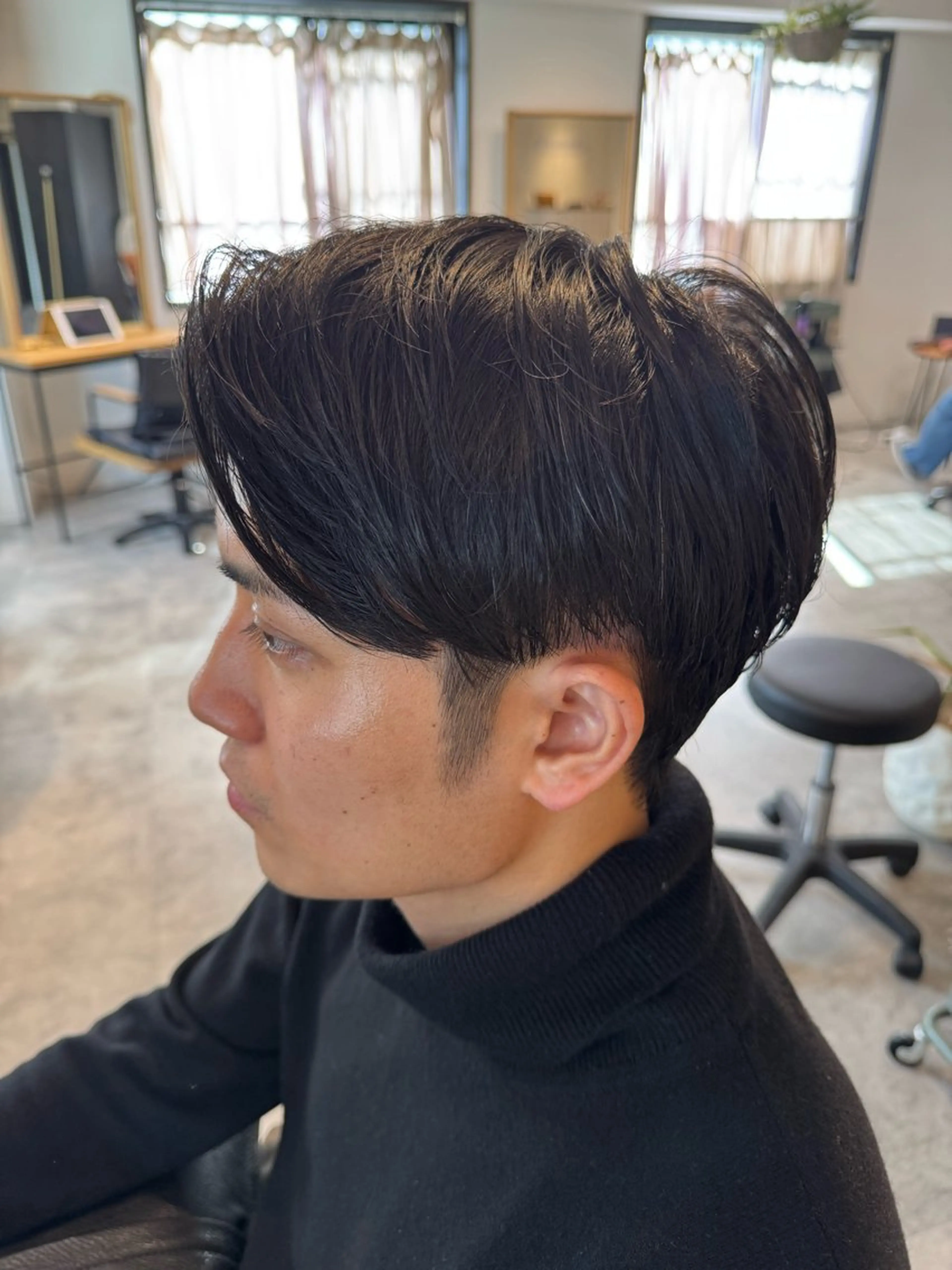 ショート パーマ アッシュ アッシュブラック 韓国風ヘア レイヤーカット ニュアンスパーマ FURUSHO所属・髪質改善/縮毛矯正 /メンズパーマ川田のヘアスタイル