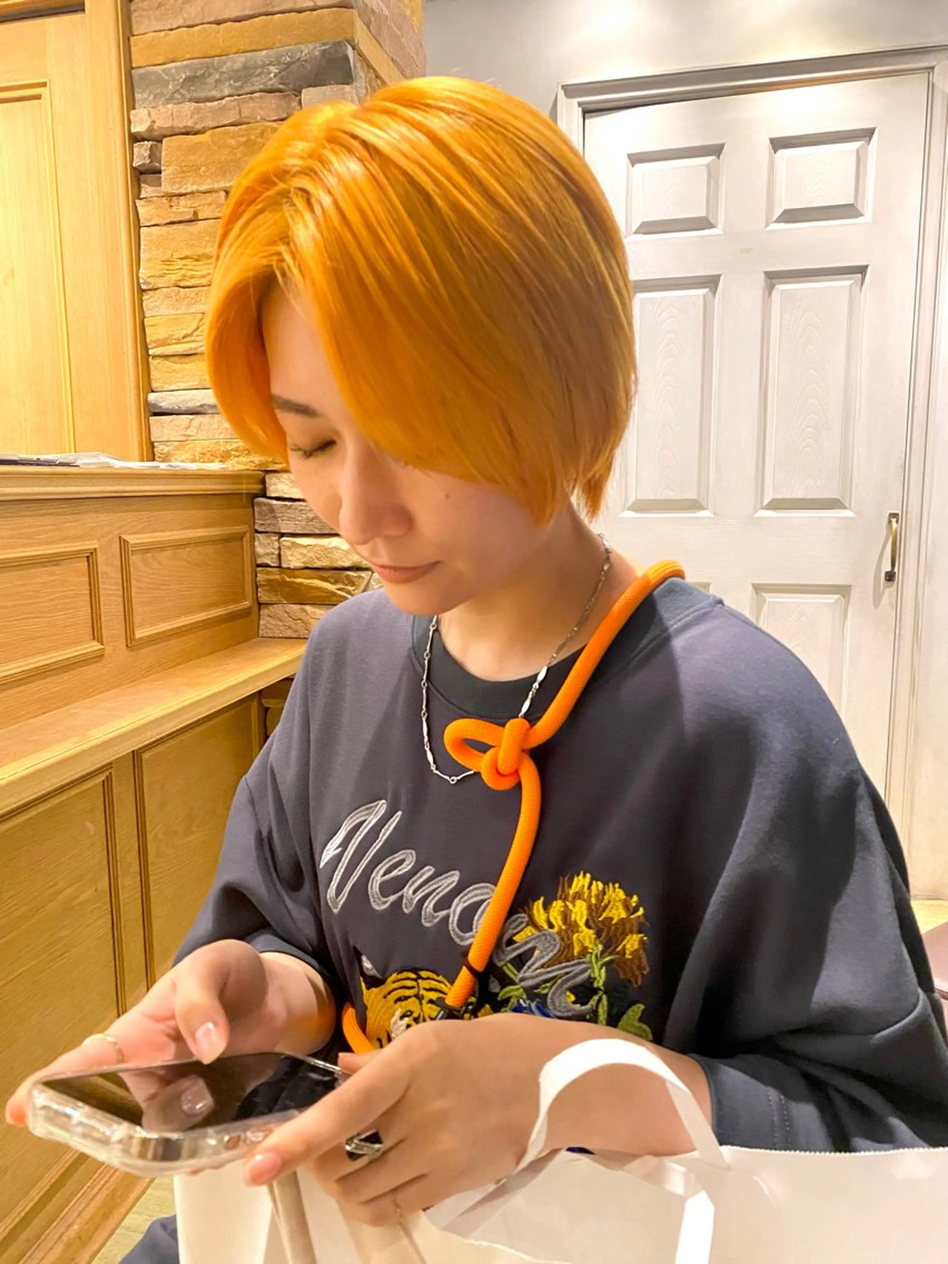 ショート カラー カシス オレンジ ヘアカラー トリートメント 千 田のヘアスタイル