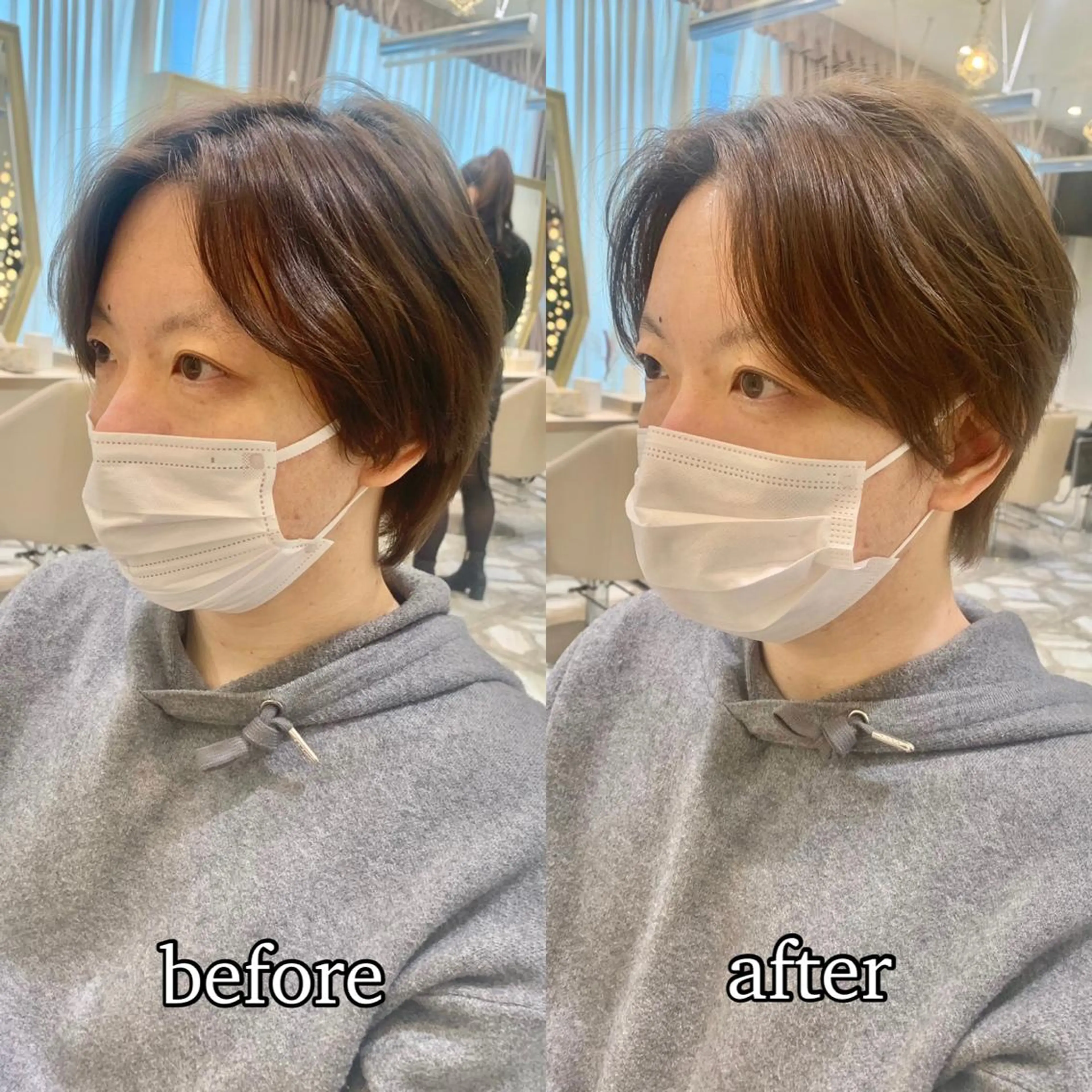 ショート カラー パーマ ヘアアレンジ メンズ キッズ ネイル マツエク・マツパ アイブロウ 《褒められる》 透明感カラー/小嶋のヘアスタイル