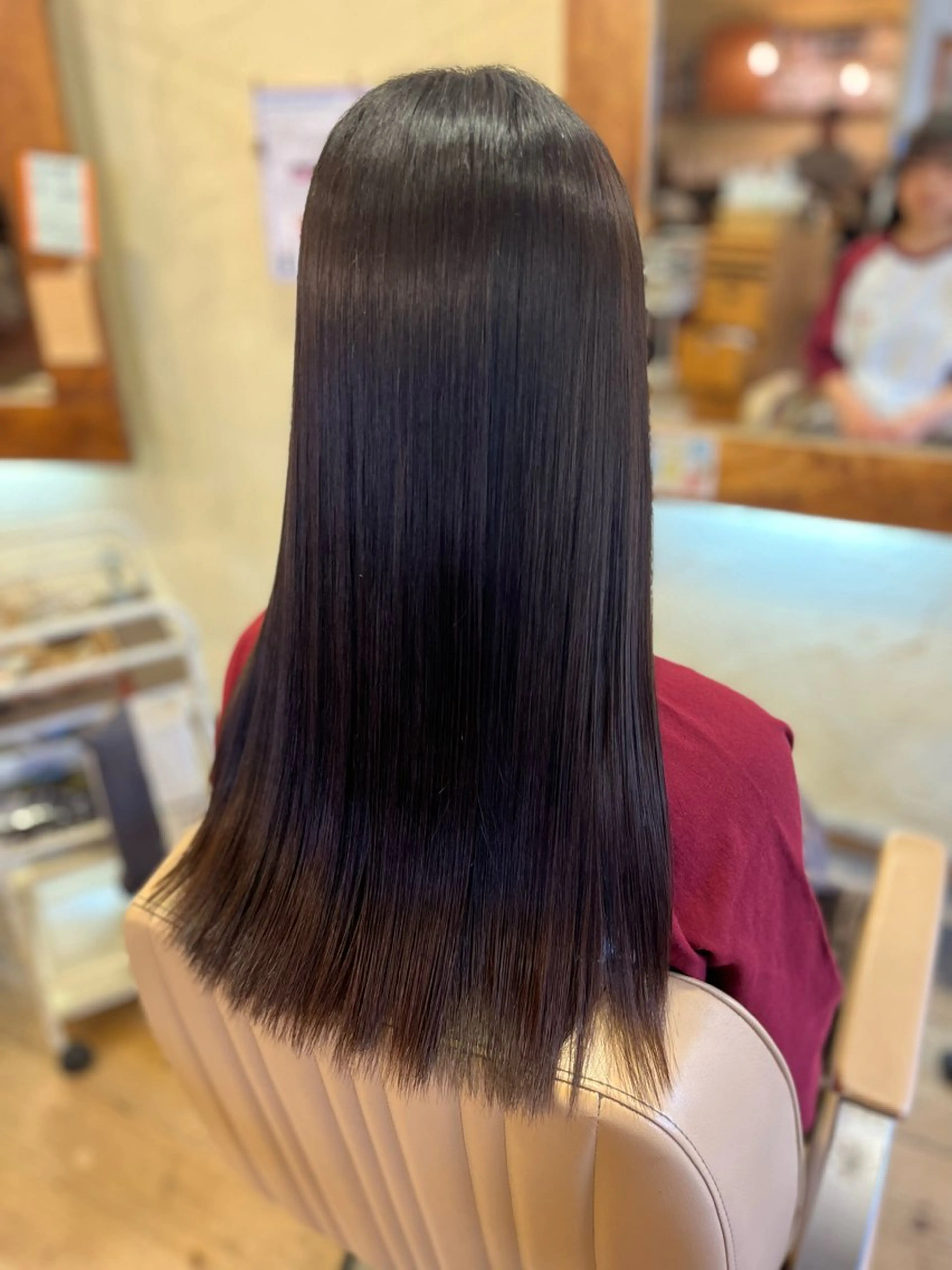 ロング カット 縮毛矯正 柘植 雅大のヘアスタイル