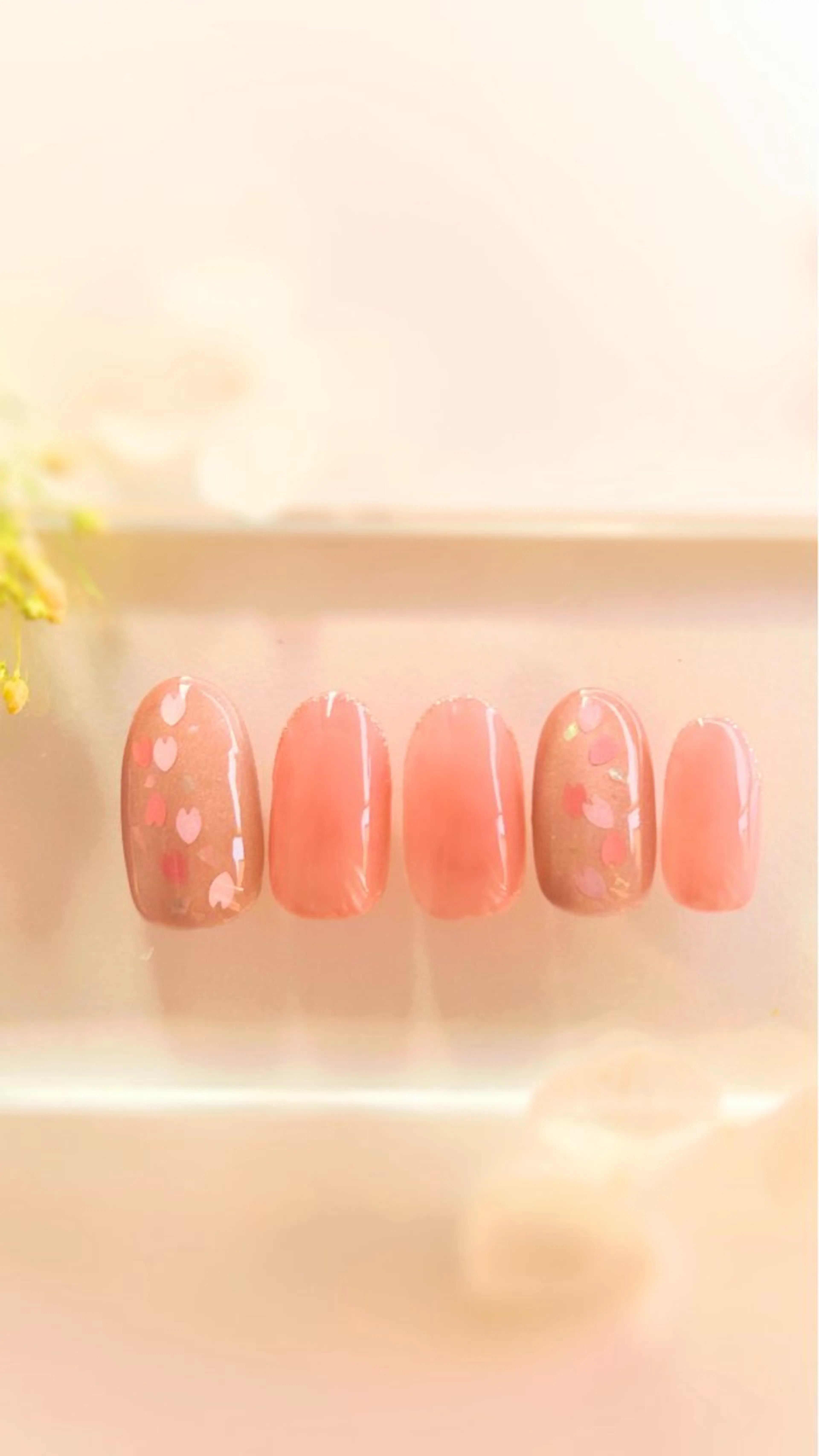 ネイル アートネイル 桜ネイル ジェルネイル ラメ(グリッター) マグネットネイル NailRoom つめ想いのネイルデザイン