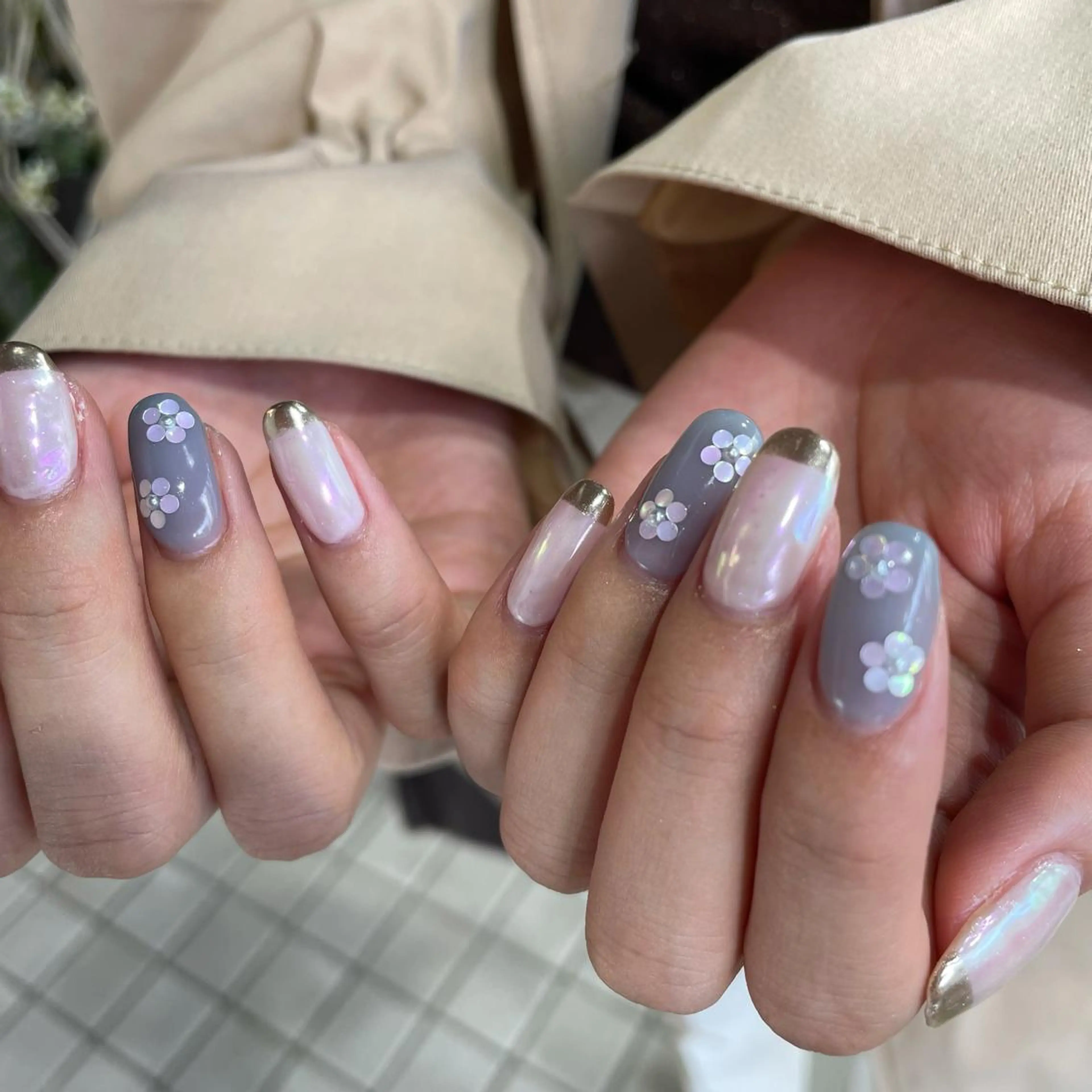 ネイル 春ネイル ニュアンスネイル/ ボブ/まちゃこのヘアスタイル