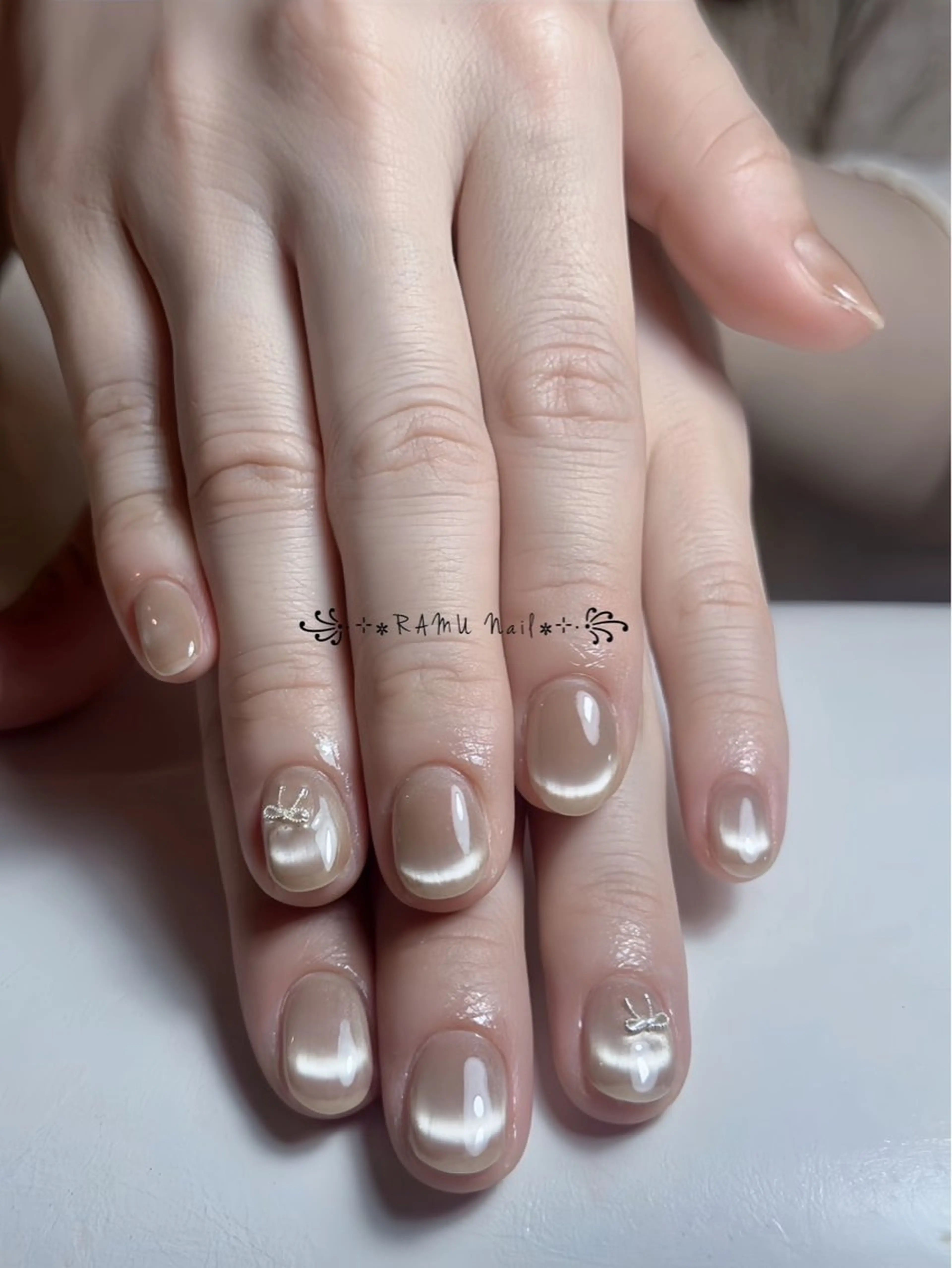 ネイル チークネイル フレンチネイル グラデーション キラキラネイル 韓国ネイル ハンドネイル RAMU_Nail 池袋店のネイルデザイン