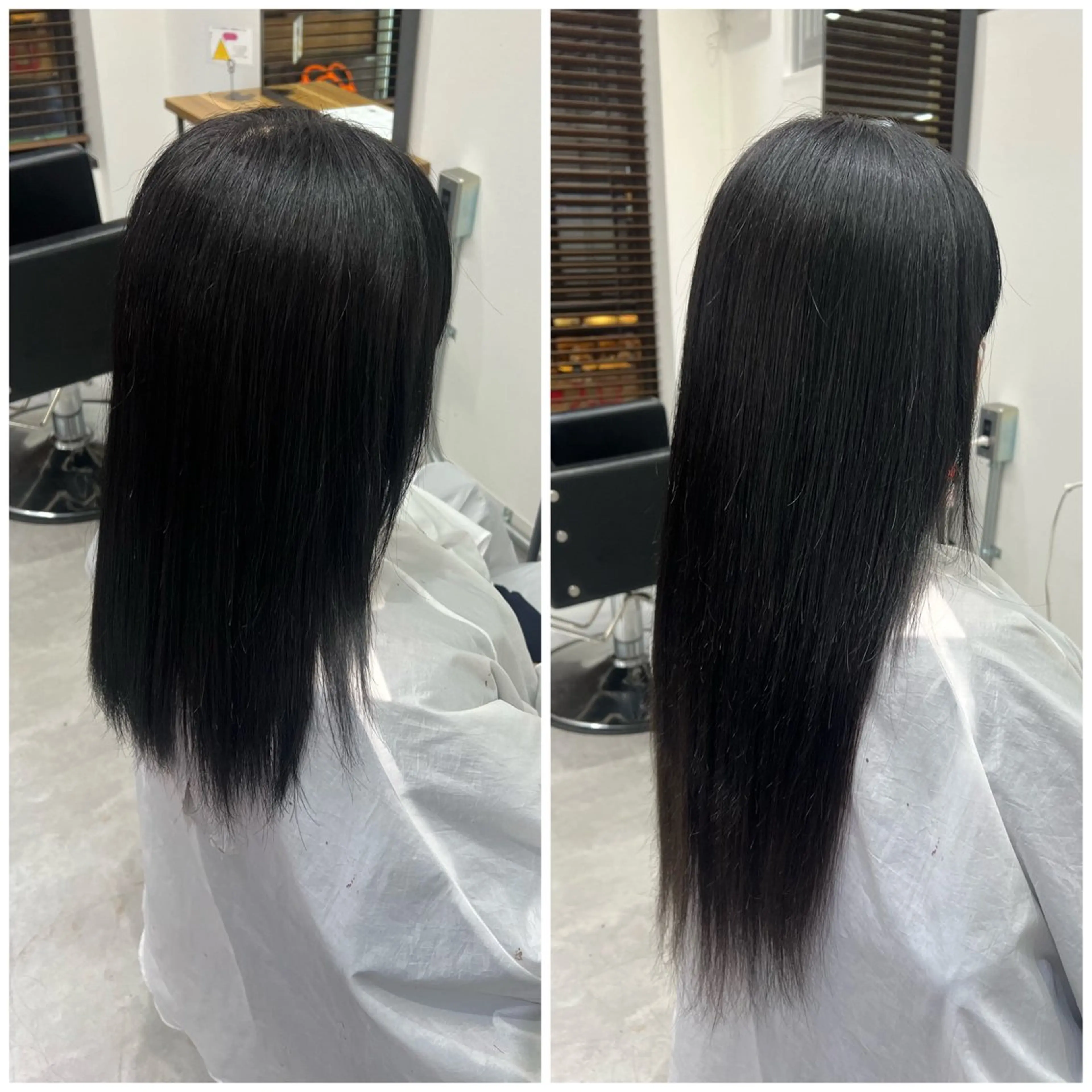 ロング カラー シールエクステ 黒髪 エクステ ロング いろあそび所属・ショート/ウルフ カットモデル募集のヘアスタイル