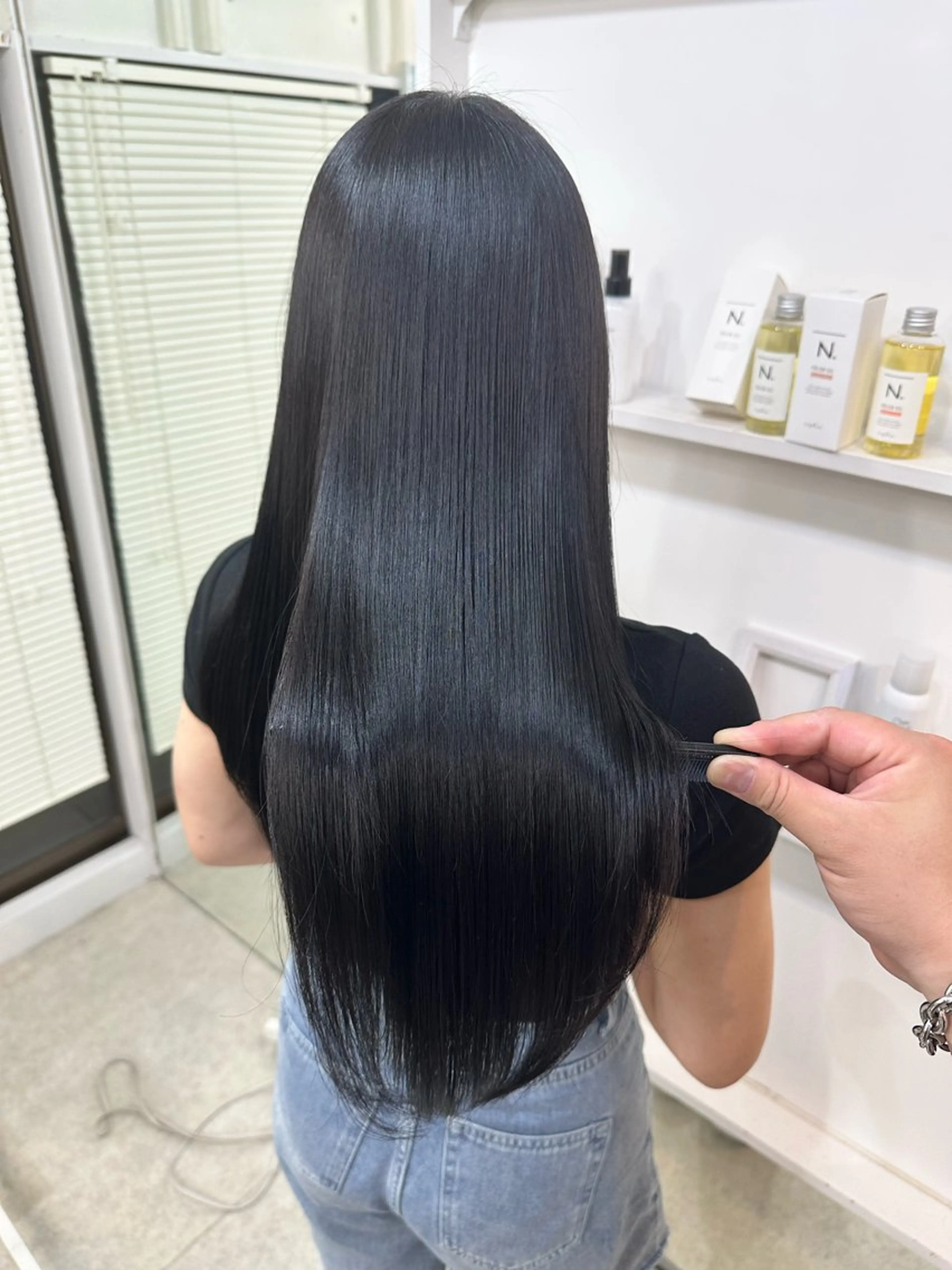 ロング カラー ブルーカラー ブルーラベンダー ラベンダーカラー 髪質改善 トリートメント 髪質改善/レイヤー ストウシンゴのヘアスタイル