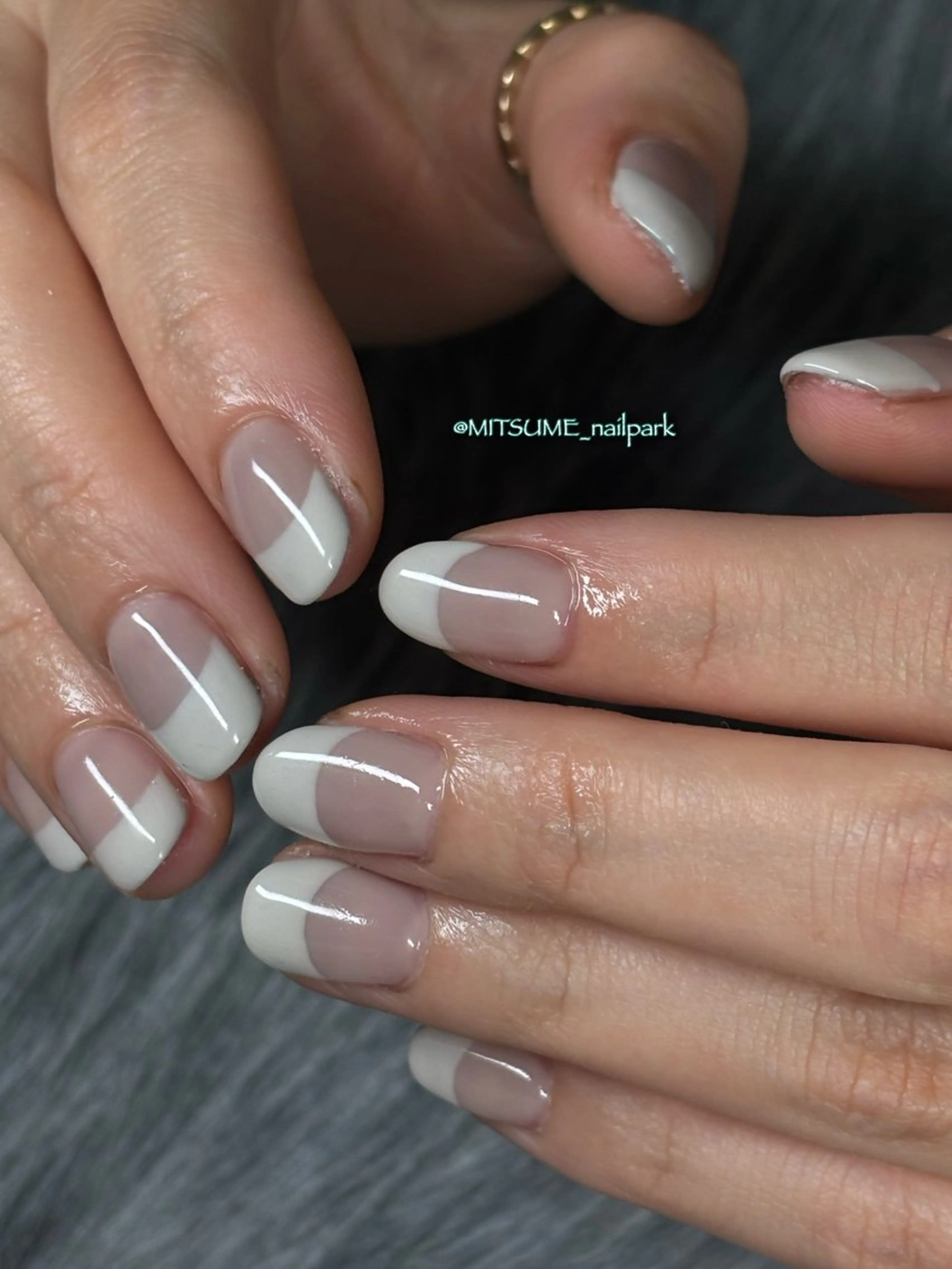 ネイル フレンチネイル nailpark_ MITSUMEのネイルデザイン