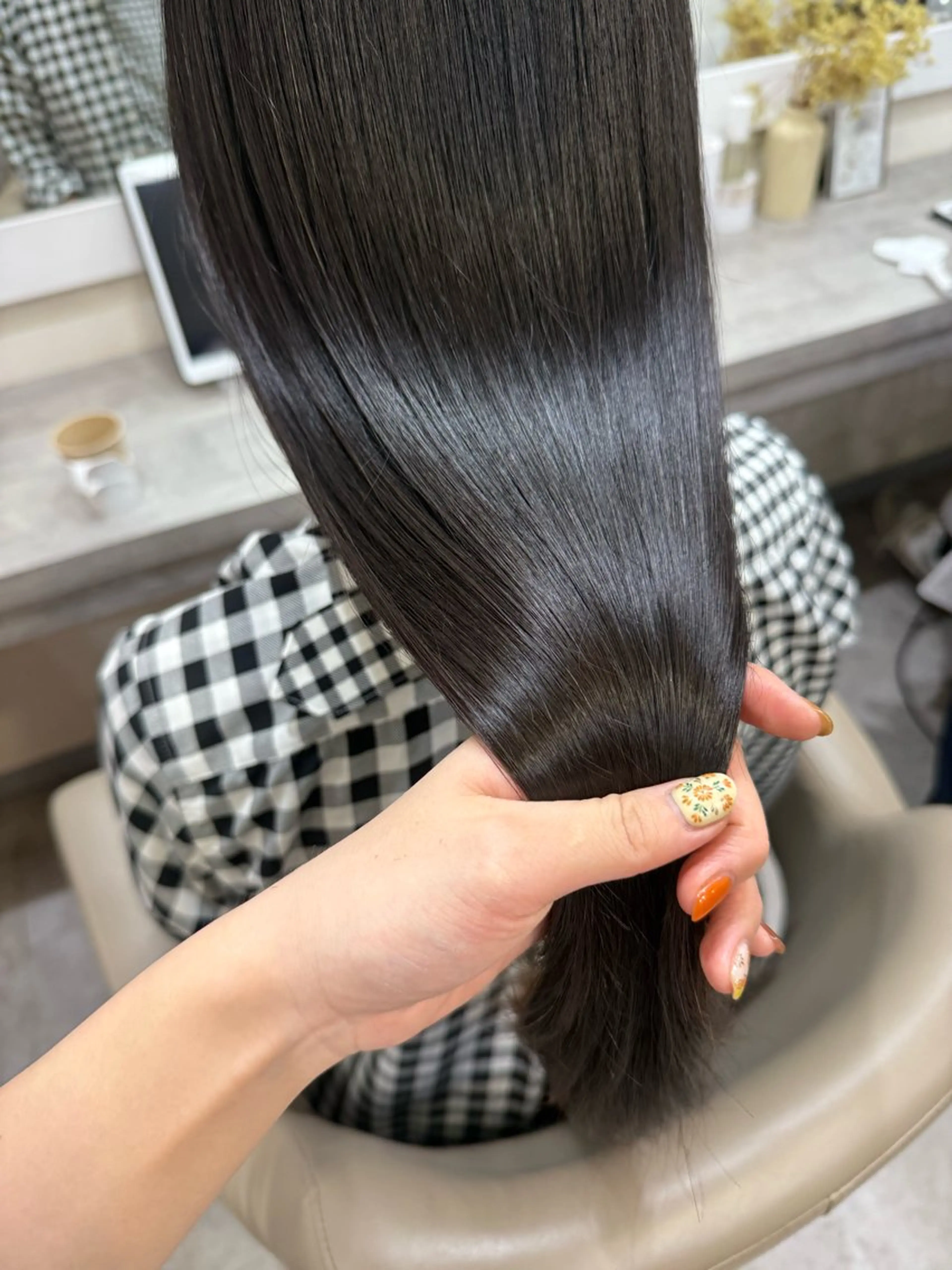 ロング 髪質改善 縮毛矯正 トリートメント カット トリートメント 韓国風パーマ/ヘア セット/店長みづきのヘアスタイル