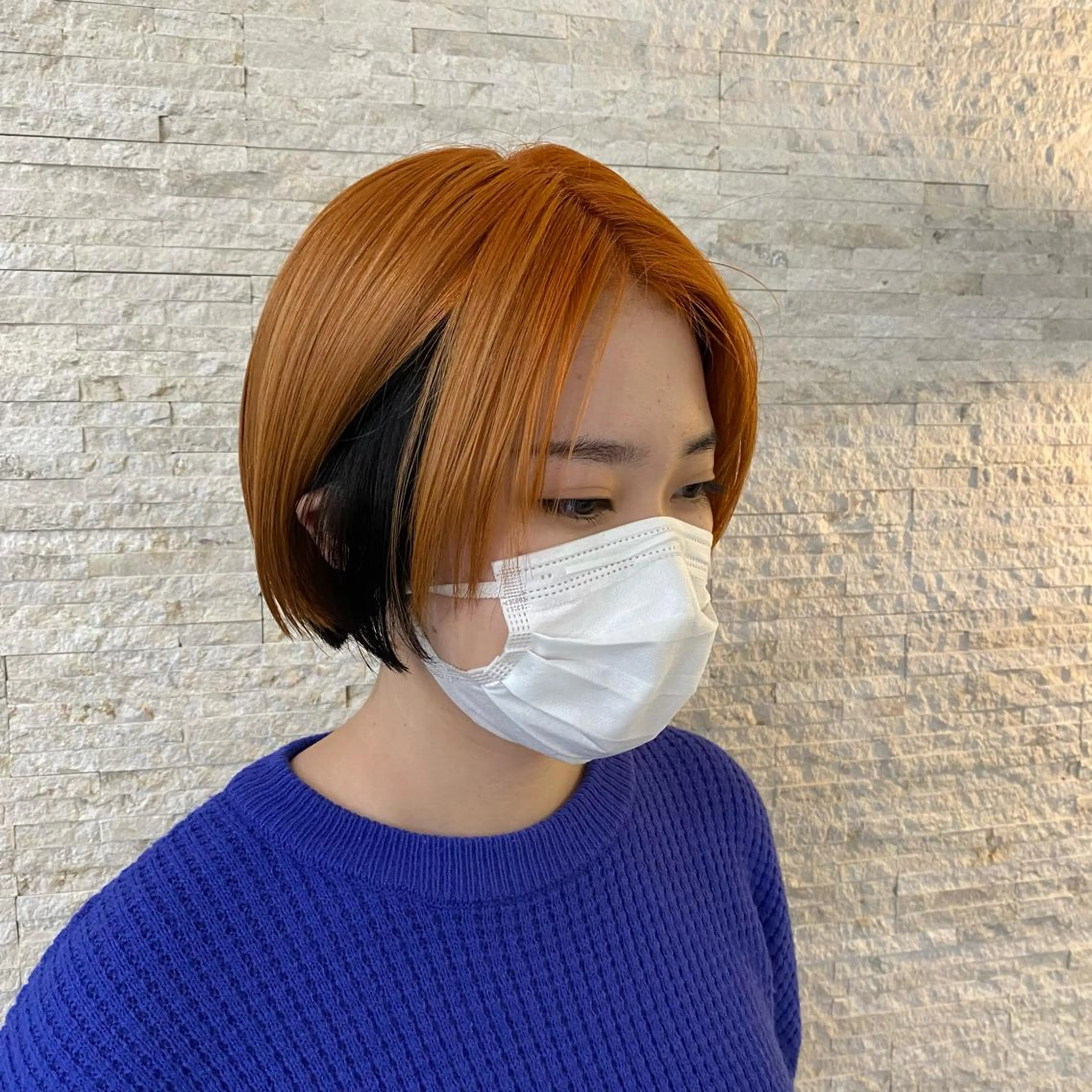 ショート カラー ブリーチ ダブルカラー インナーカラー オレンジ Agu hair TENOE大宮氷川参道店所属・☀️透明感艶感カラー 増田魁土☀️のヘアスタイル