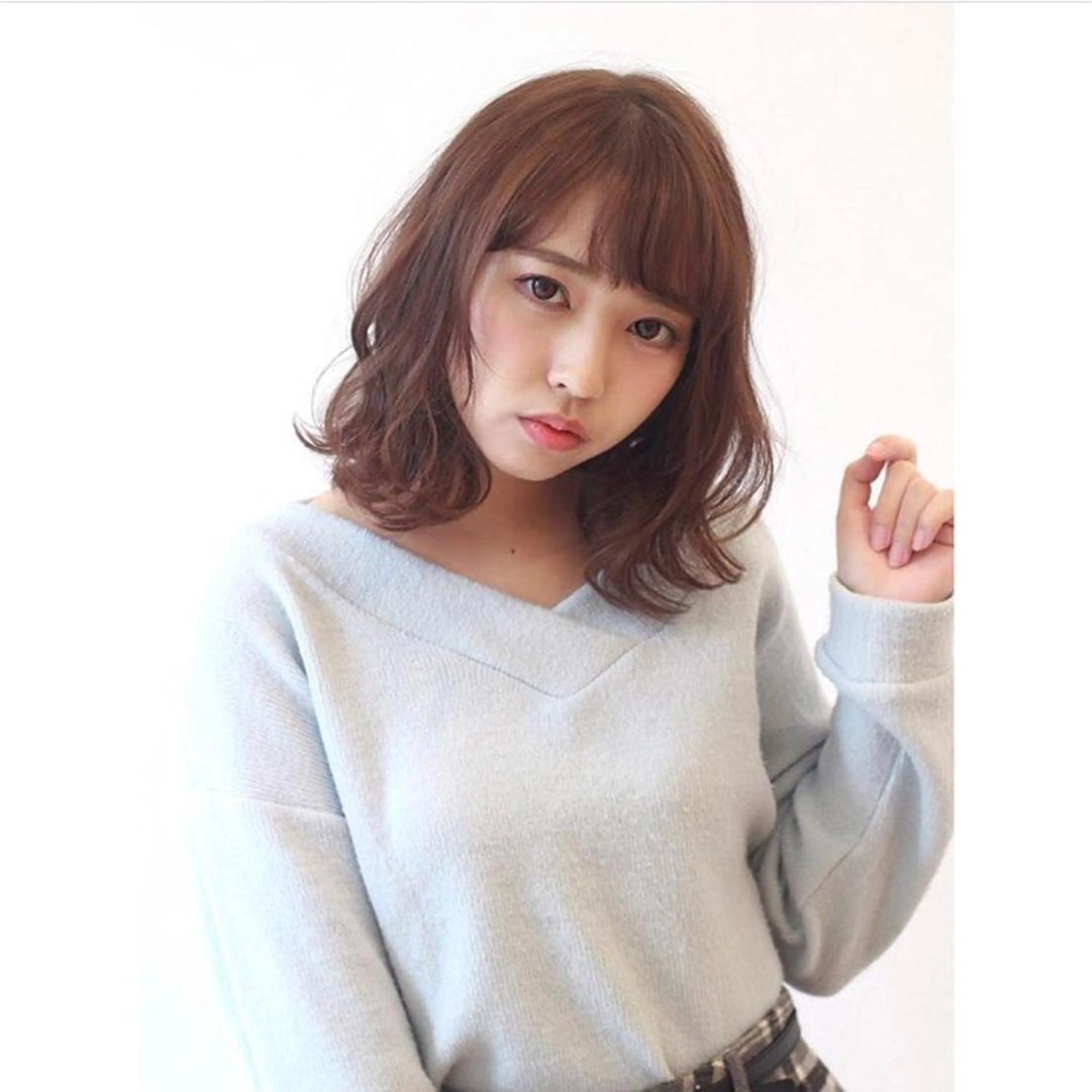 ミディアム カラー カット ヘアカラー 高木 麻知子のヘアスタイル