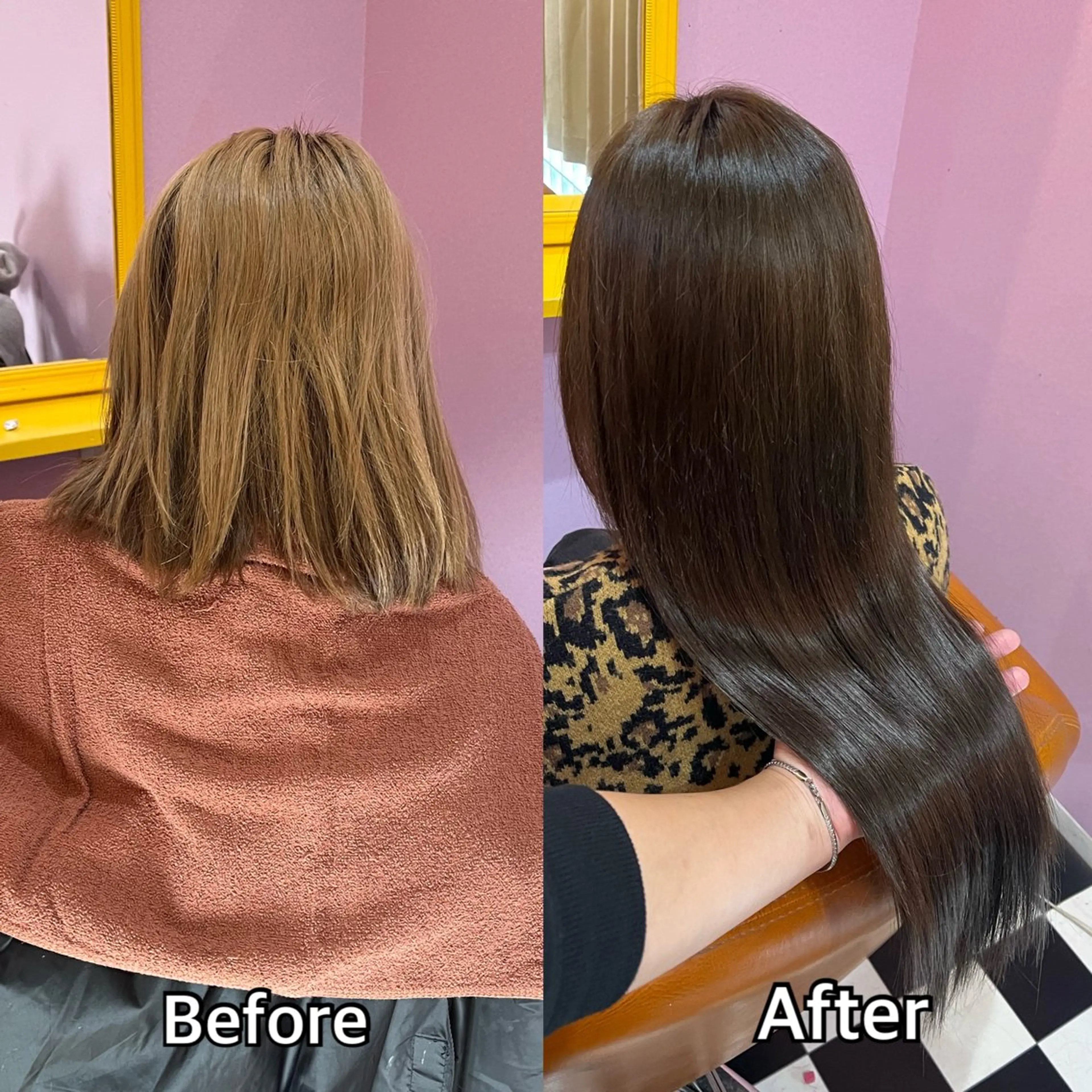 ロング エクステ シール＋ちび編み込み エクステ梅田🐨のヘアスタイル