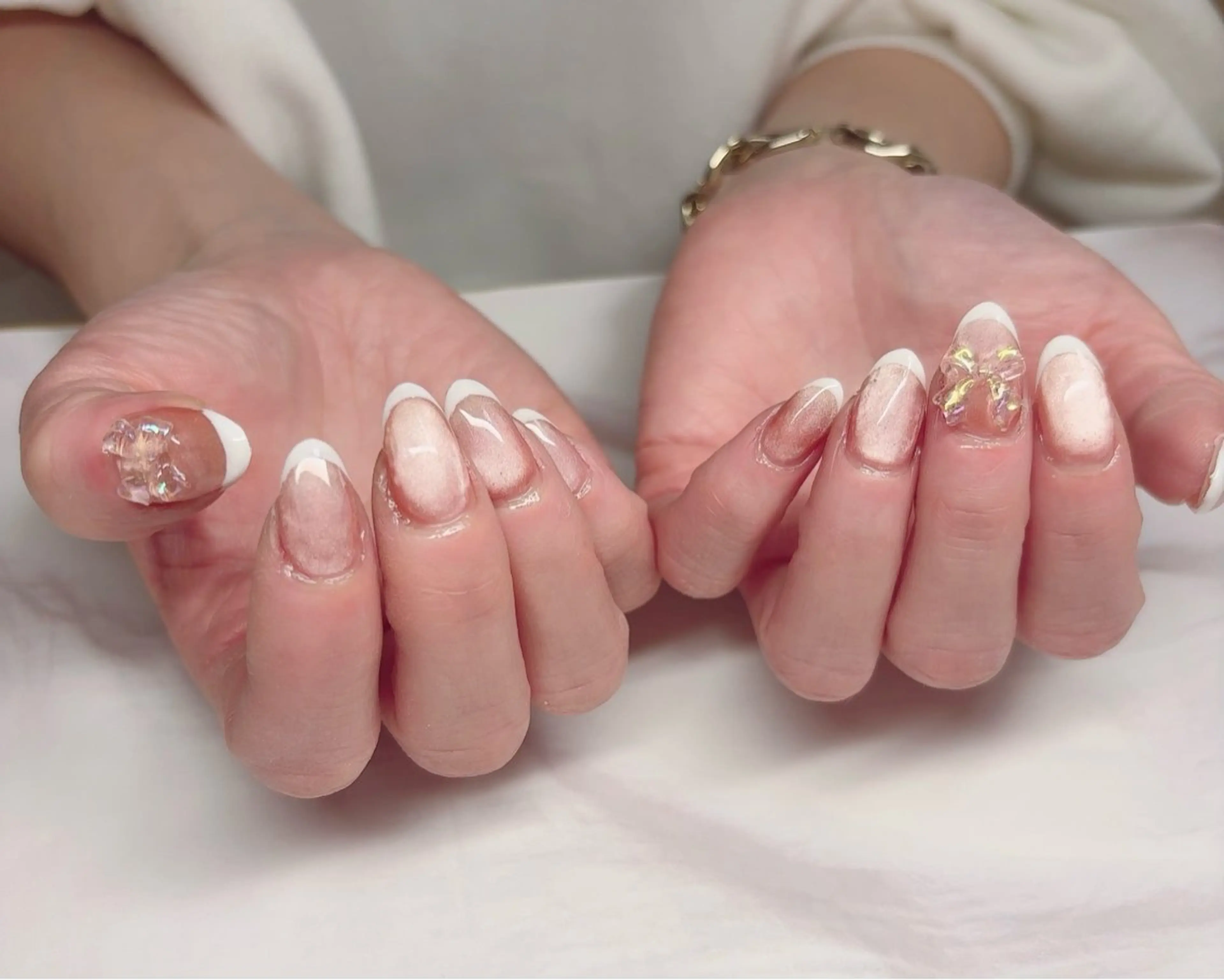 ネイル フレンチネイル マグネットネイル ハンドネイル NailbyN所属・Nail_by N1のネイルデザイン