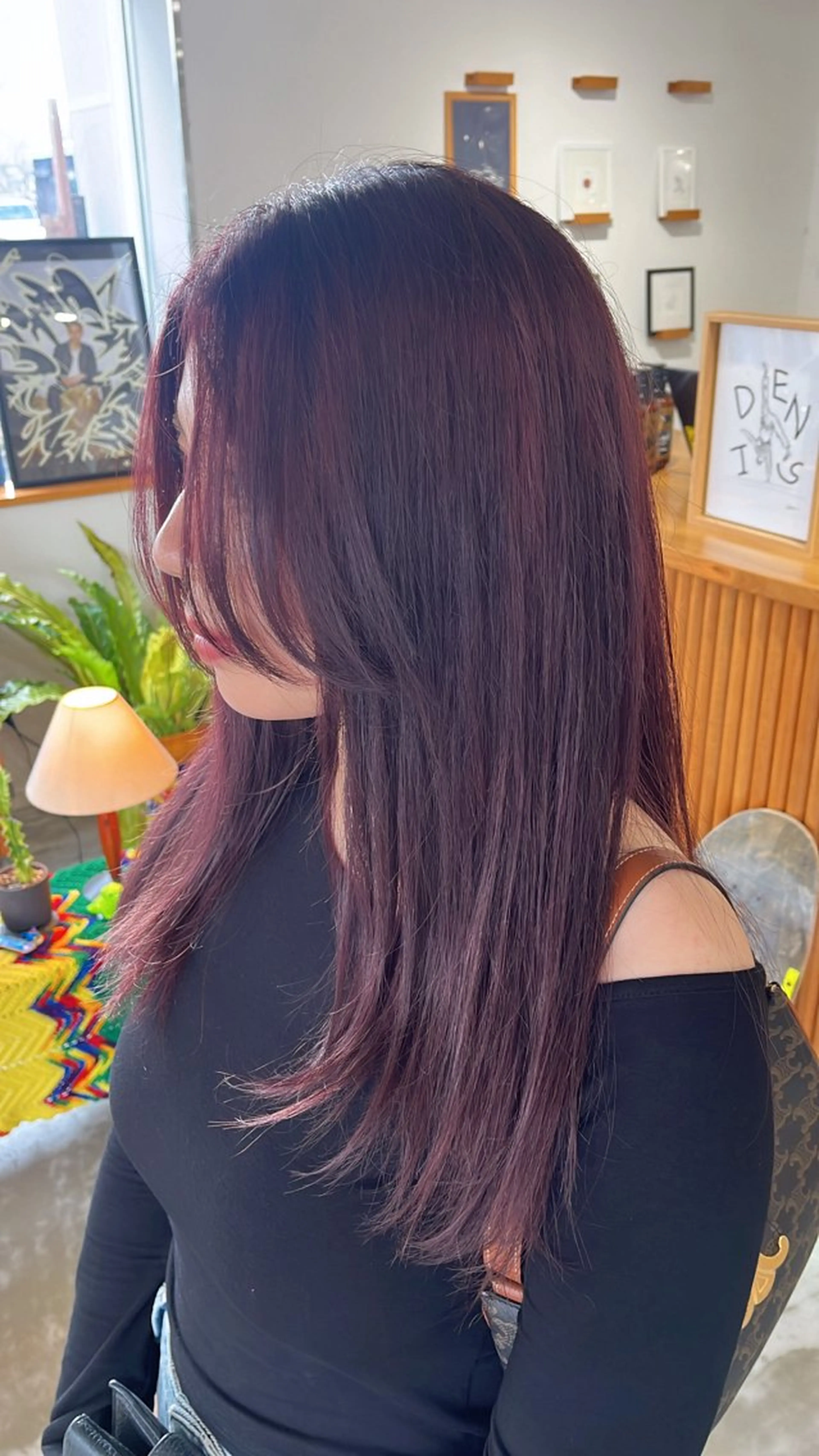 セミロング ピンクブラウン ヘアカラー ノハナ💜北谷 BY MY SIDEのヘアスタイル