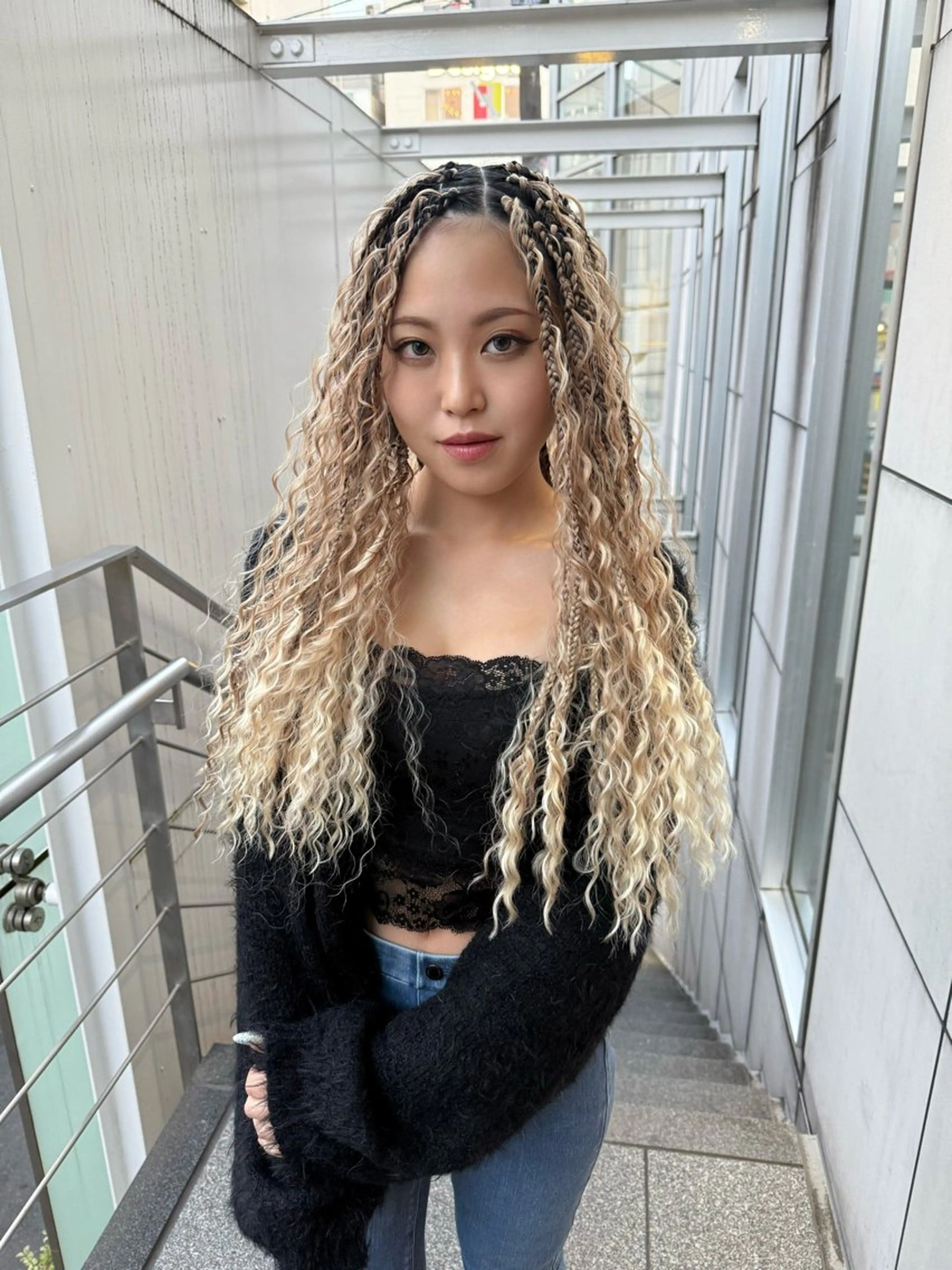 メンズ エクステ ヘアセット BRAIDS💎愛子 大人ハイライト💎のヘアスタイル