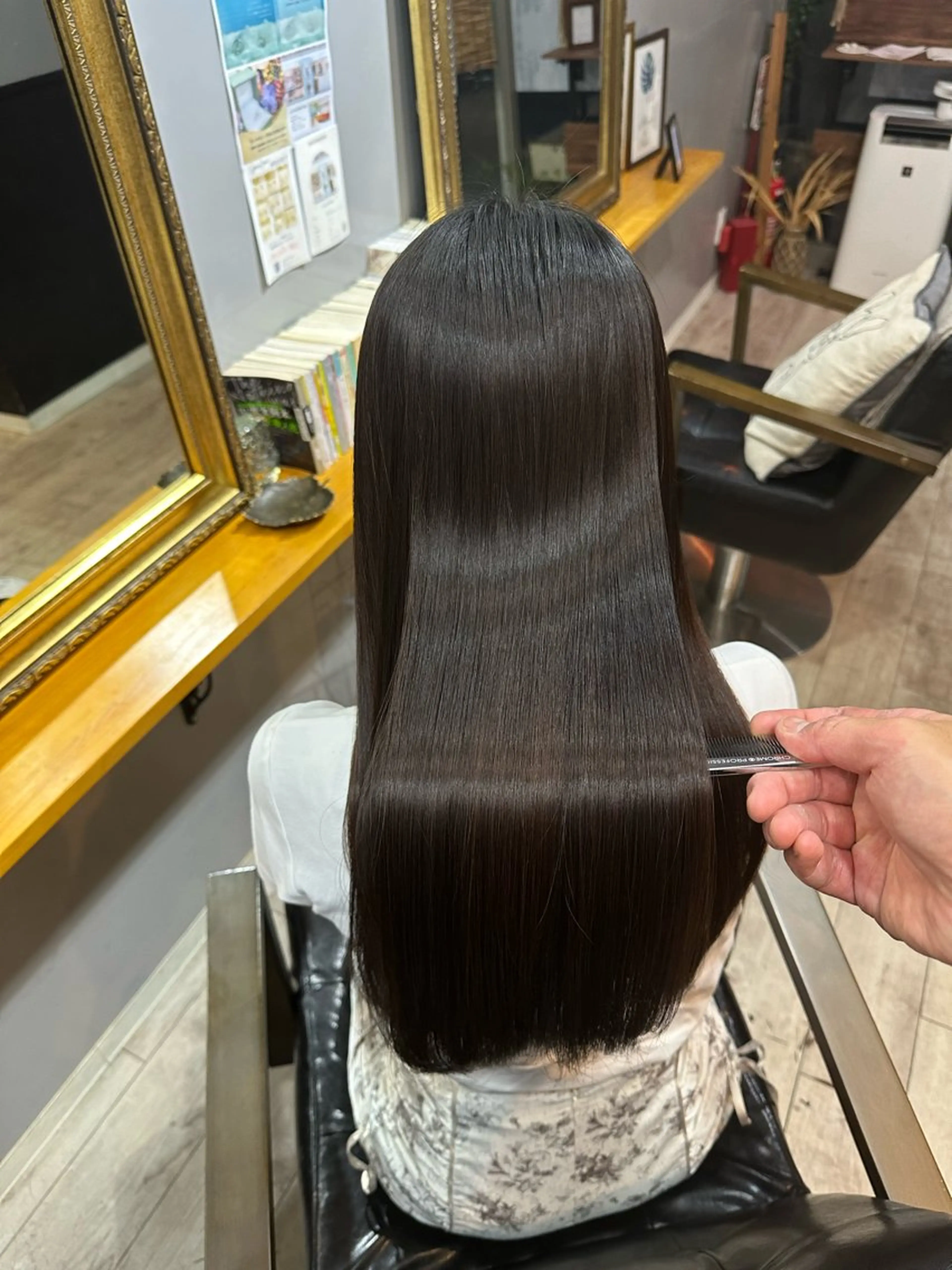 ロング カラー パーマ カット 縮毛矯正 渡辺俊介 暗髪カラー /美髪矯正/髪質改善のヘアスタイル