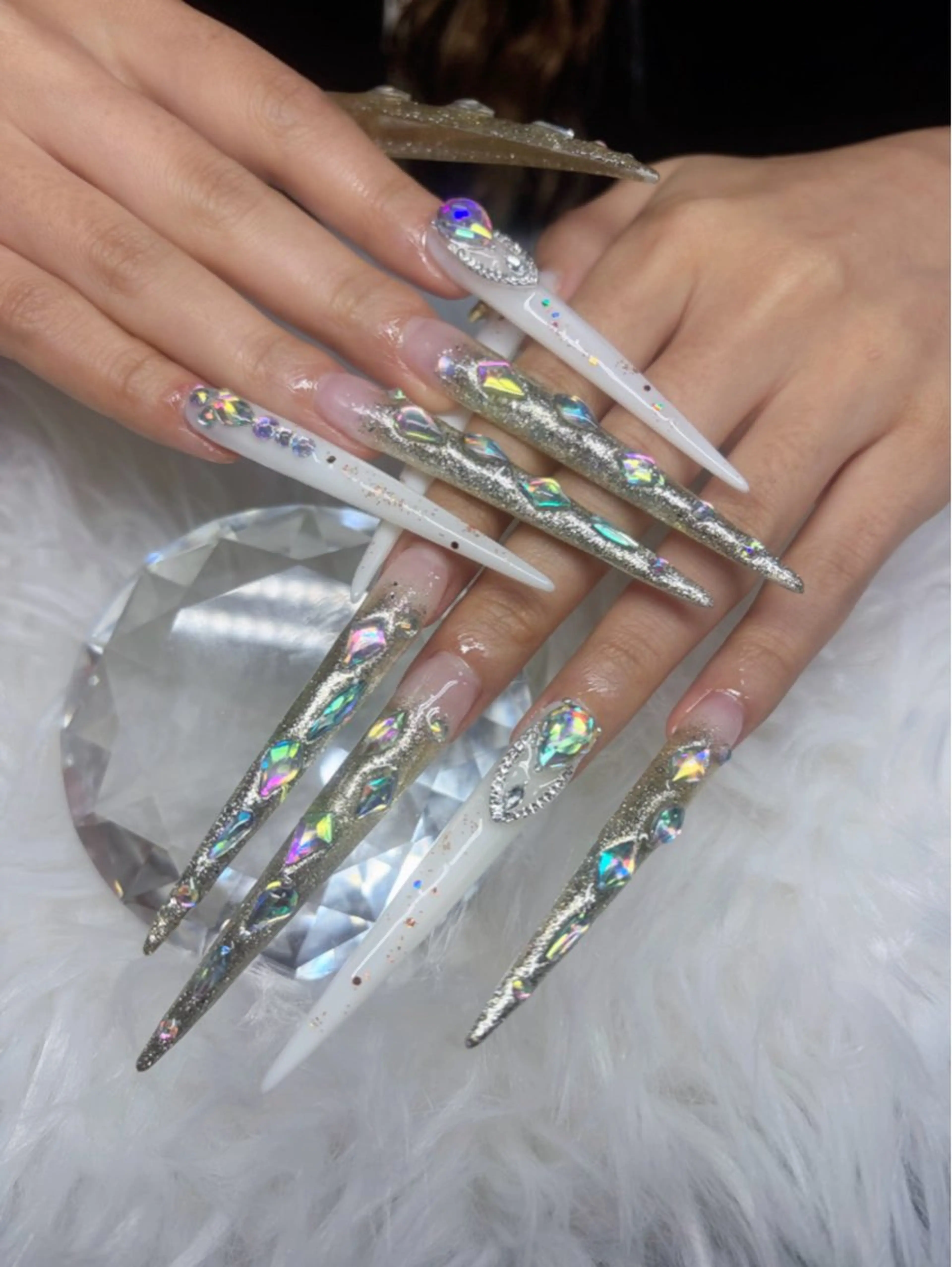 ネイル アートネイル オーロラネイル チークネイル 長さ出し フットネイル ハンドネイル Chan nailsのネイルデザイン