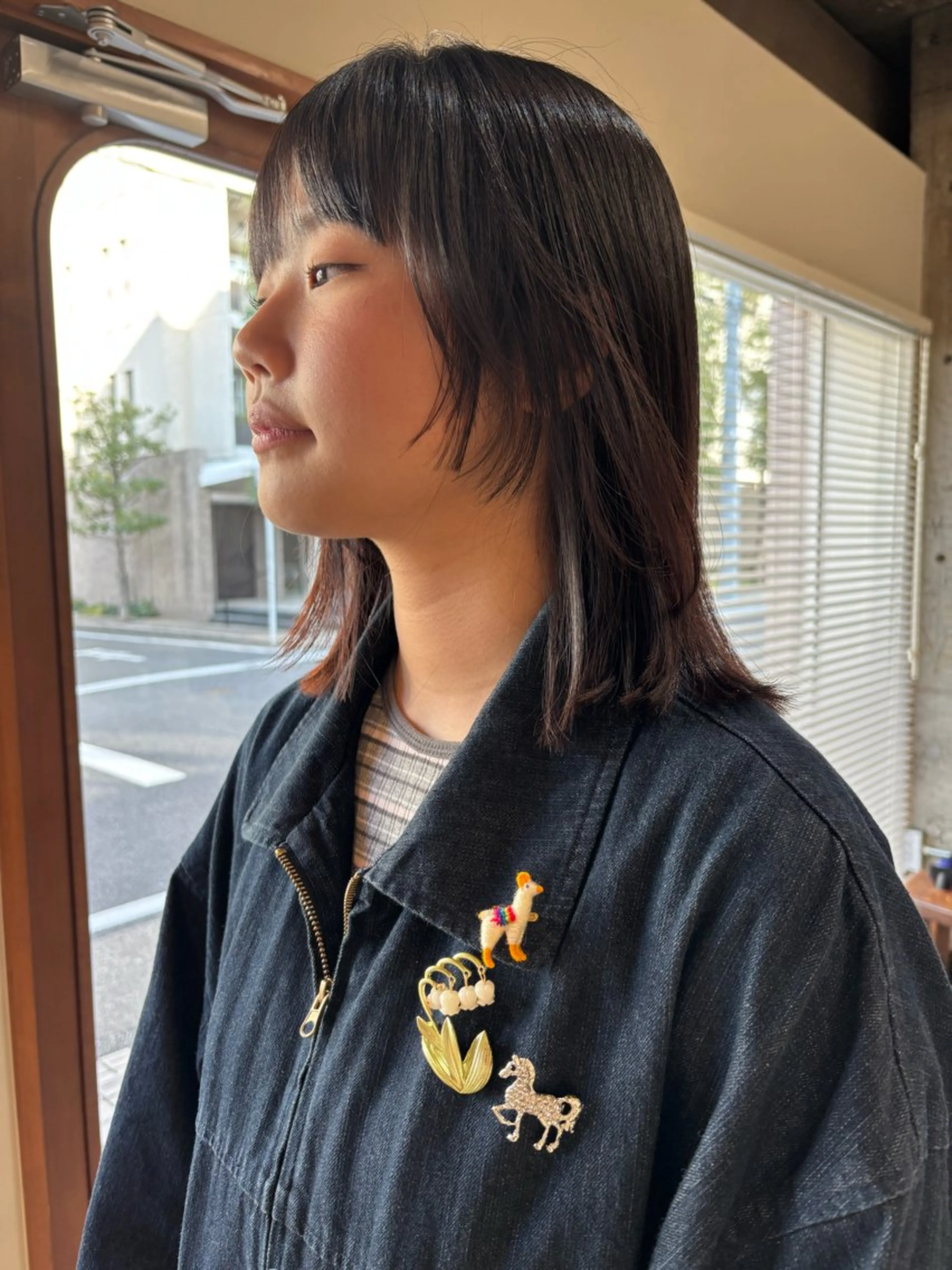 ミディアム カット 永田 愛莉のヘアスタイル