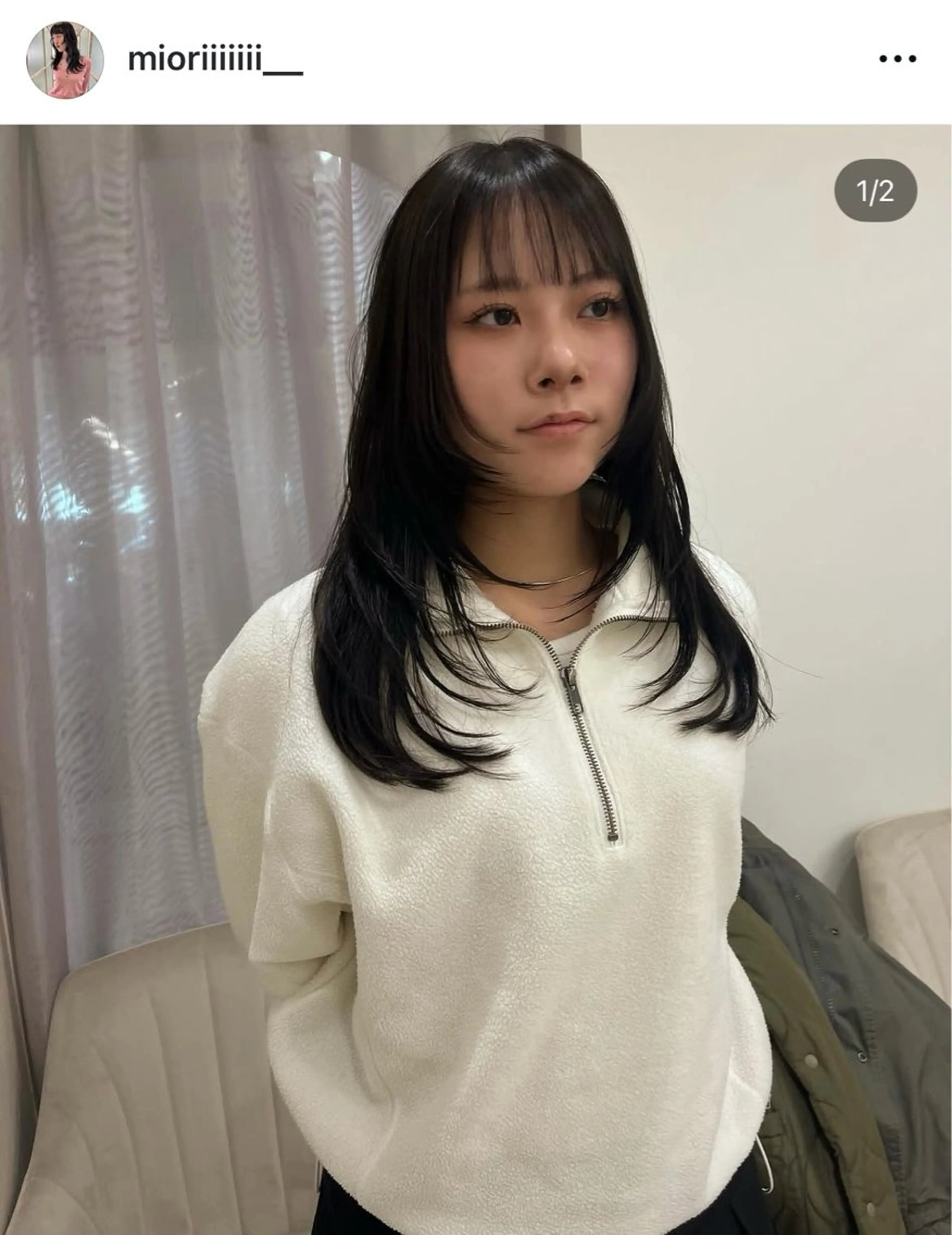 ミディアム カット 松村 澪里のヘアスタイル