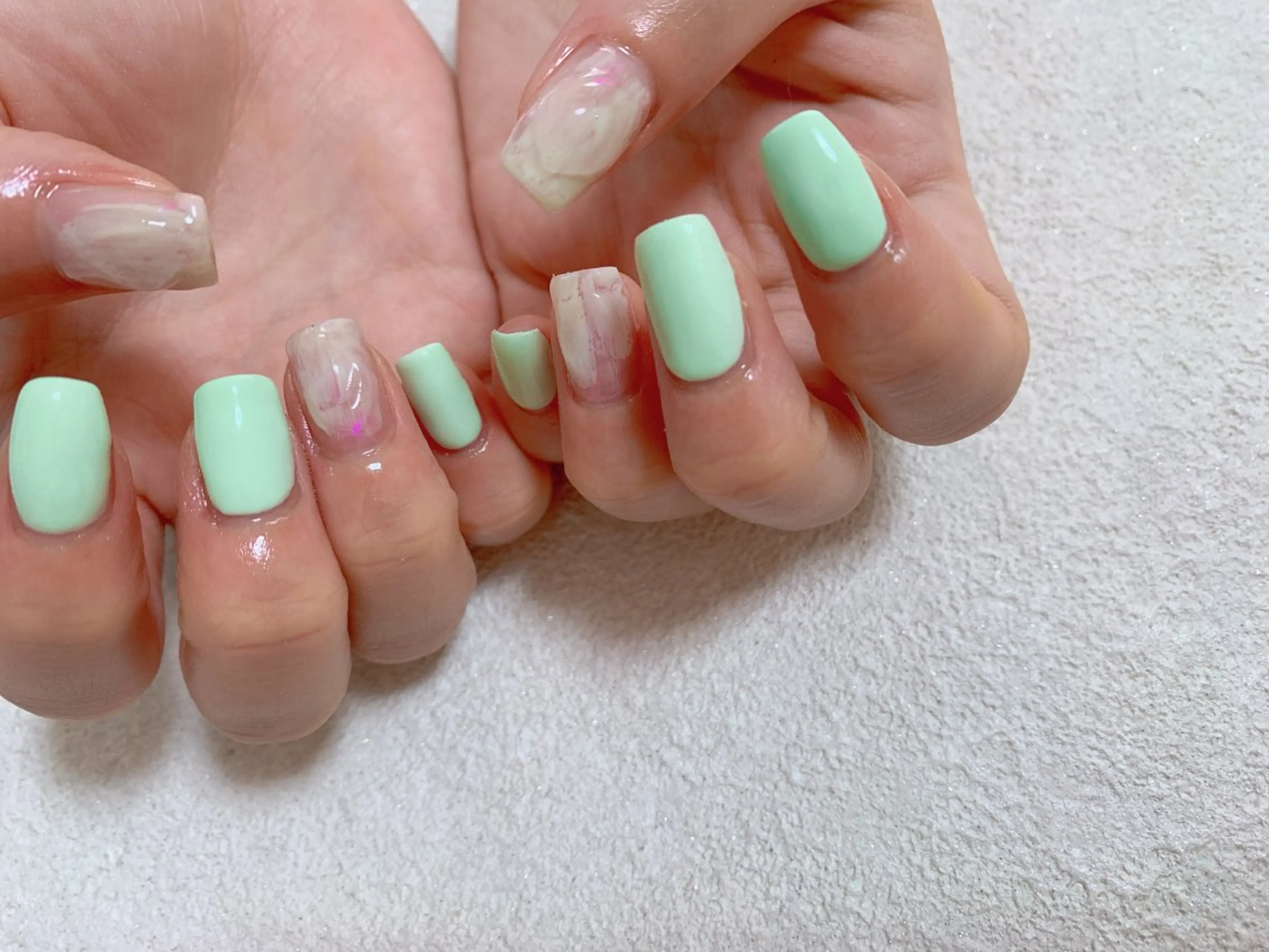 ネイル オーロラネイル ジェルネイル 韓国ネイル メンズネイル パラジェル kiki nail たまプラーザのネイルデザイン