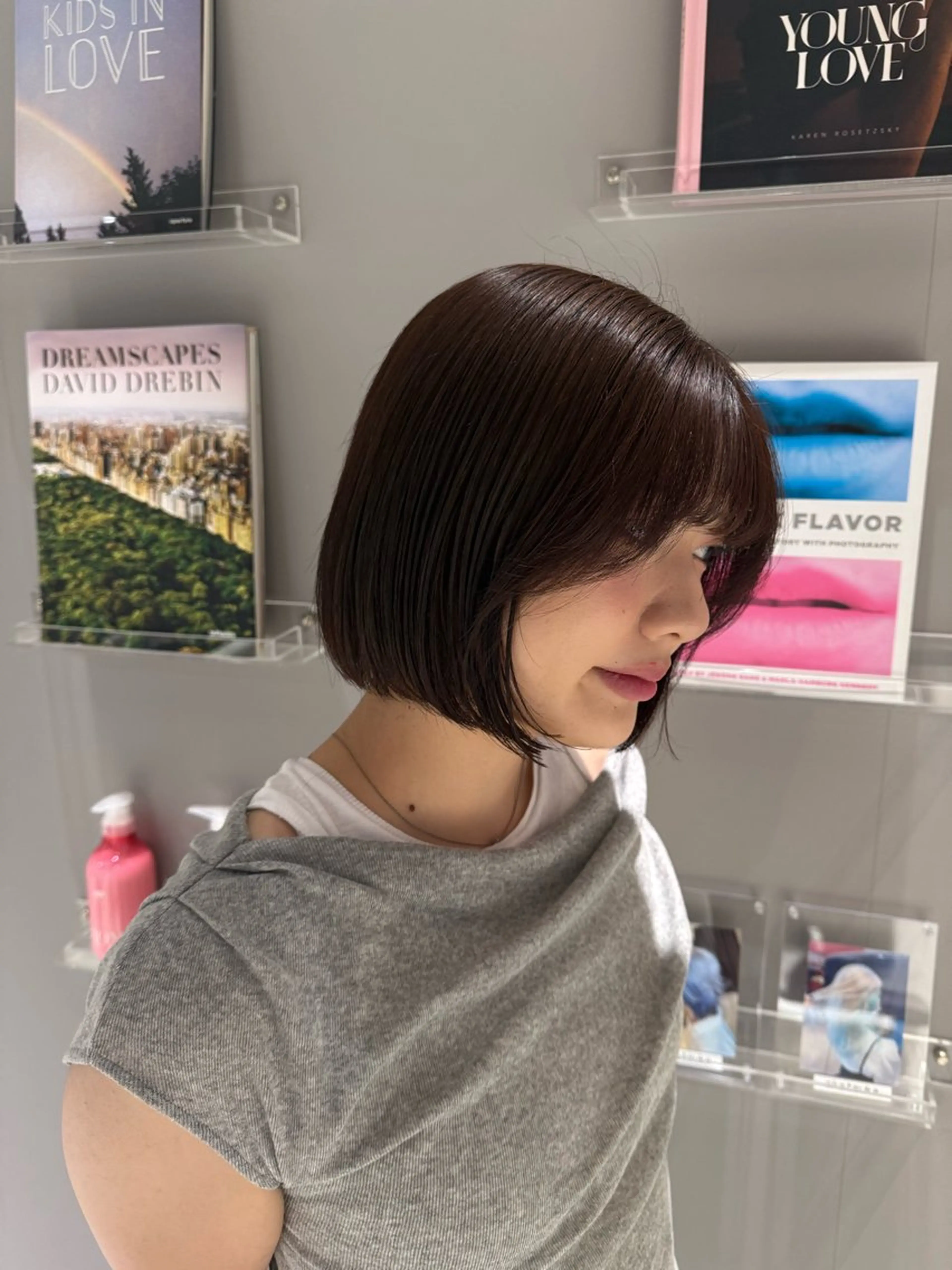 ショート 前下がりボブ ボブ 韓国風ヘア Harris　表参道・外苑前・青山　表参道本店所属・艶カラー/ハイトーン /アレンジ/meiのヘアスタイル