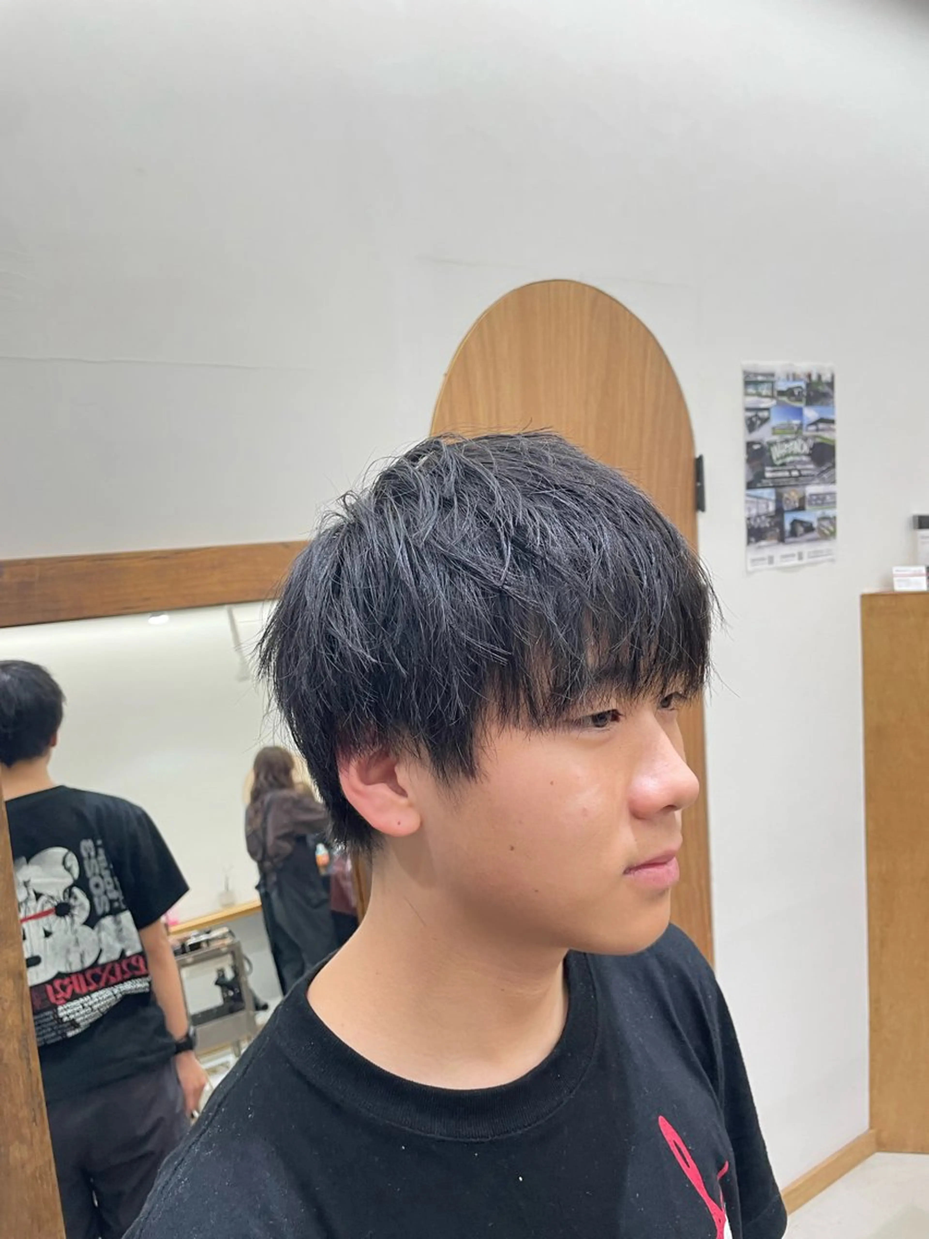 メンズ マッシュ 慎太朗/パーマ/ボブ /センターパートのヘアスタイル